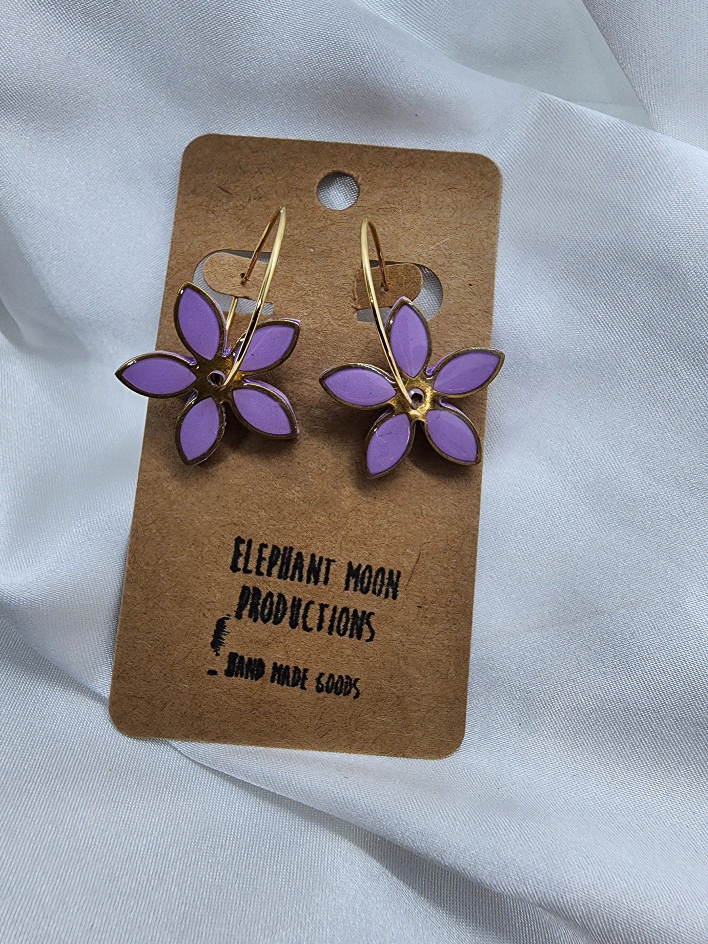 Purple Flower Power Hoops