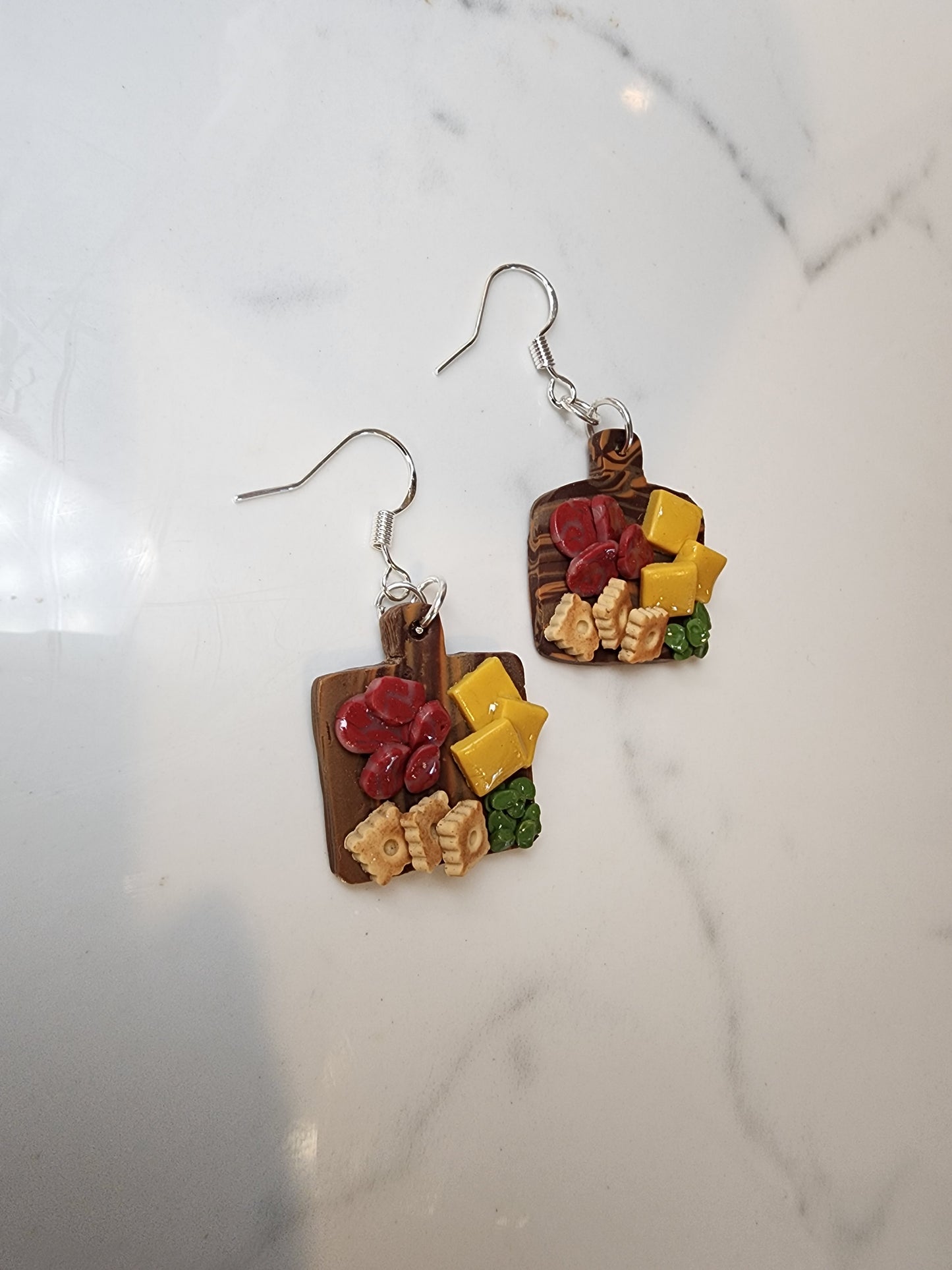 Charcuterie Board Earrings Handmade Polymer Clay