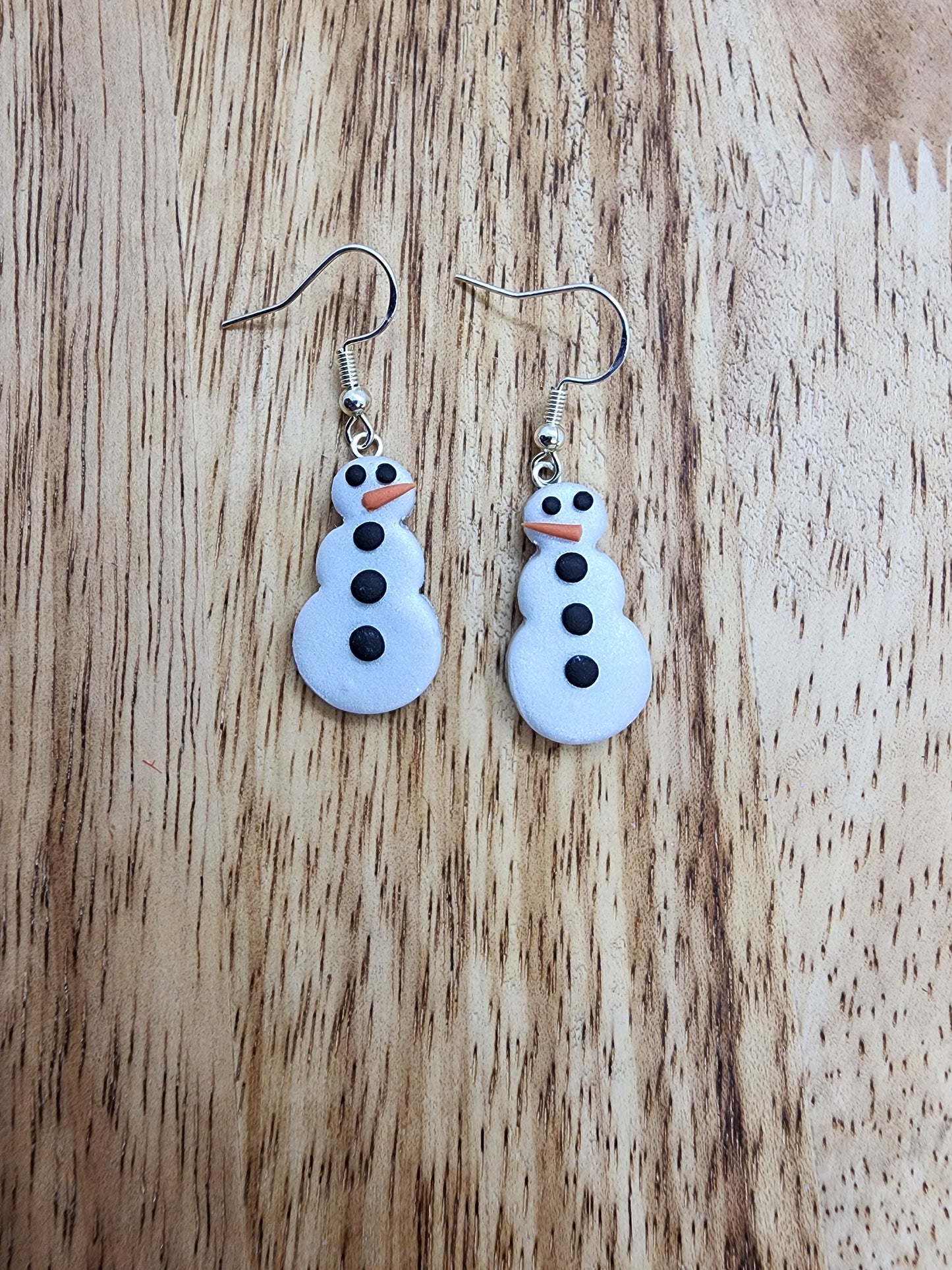 Small Snowman Dangle Earrings