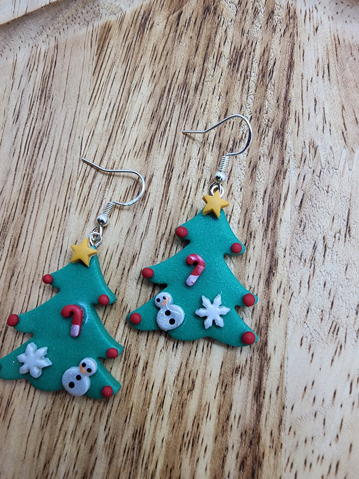 Christmas Tree Clay Earrings