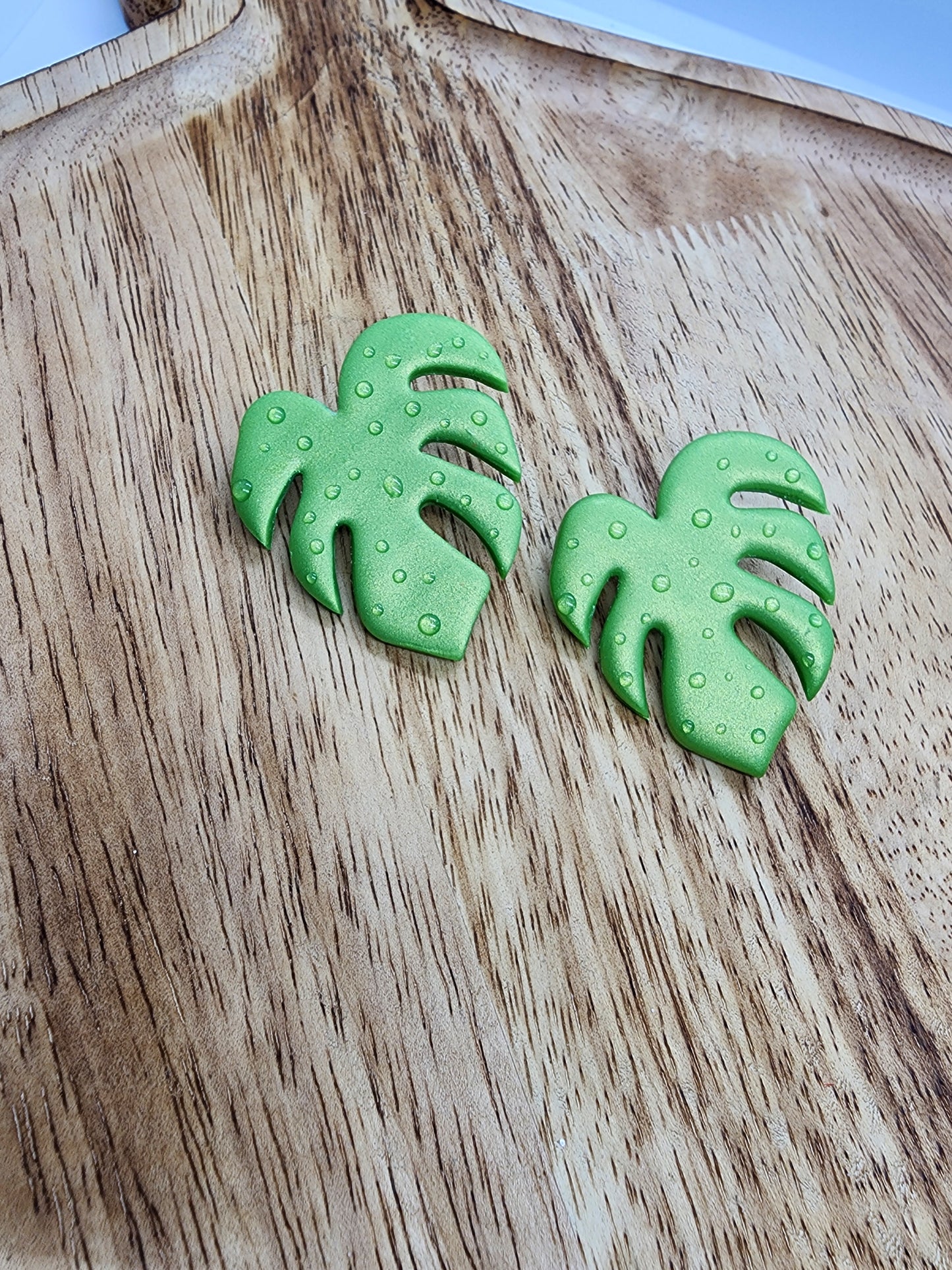 Monstera Stud Earrings