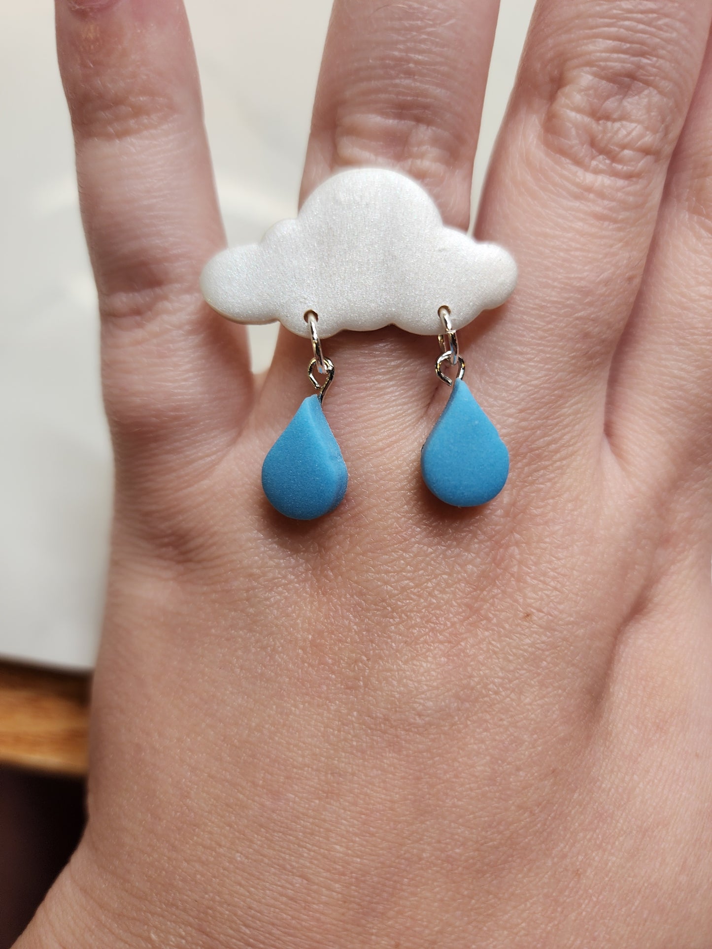 Cloudy Raindrop Ring
