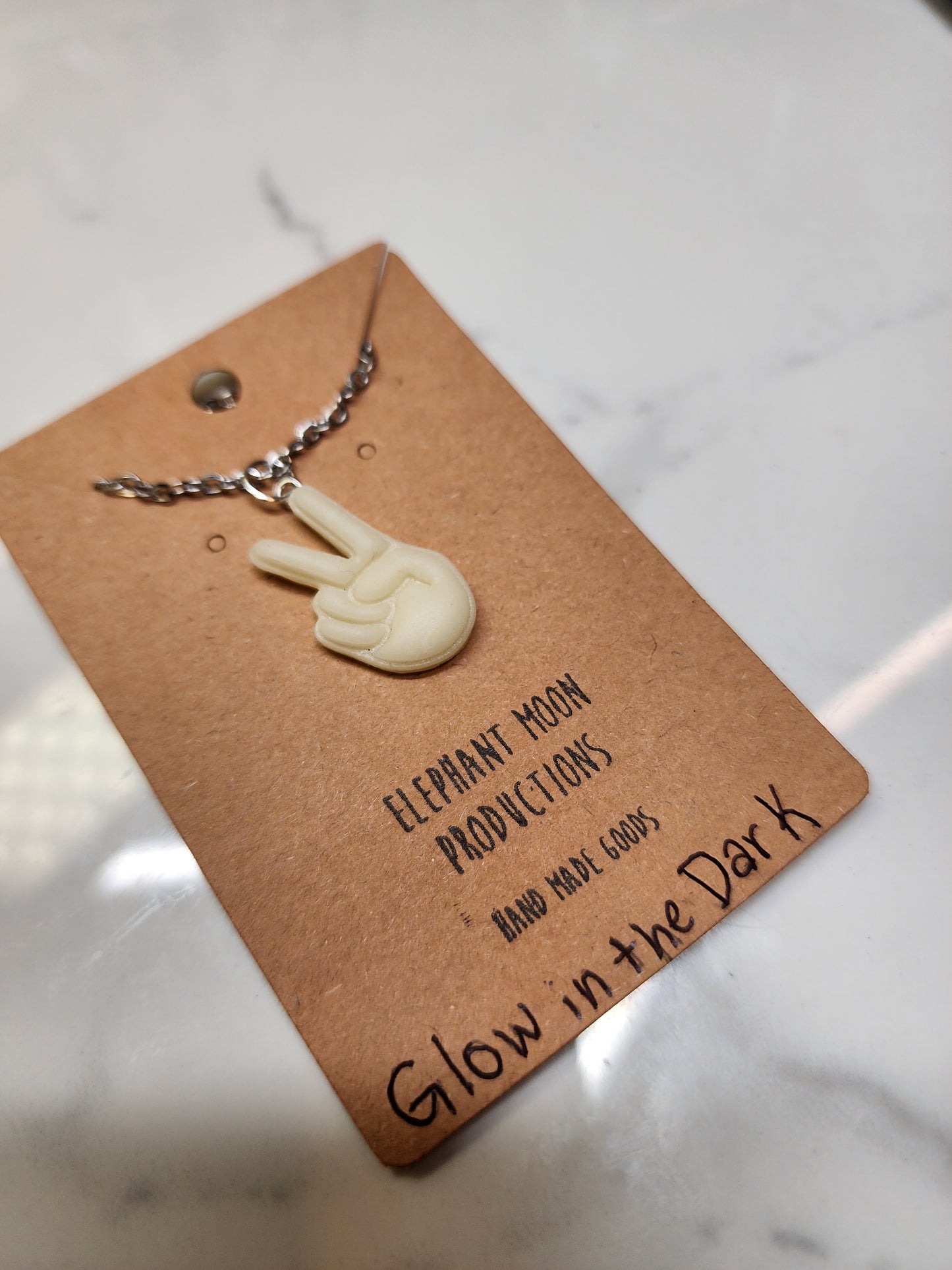 Peace Out Glow in the Dark Necklace