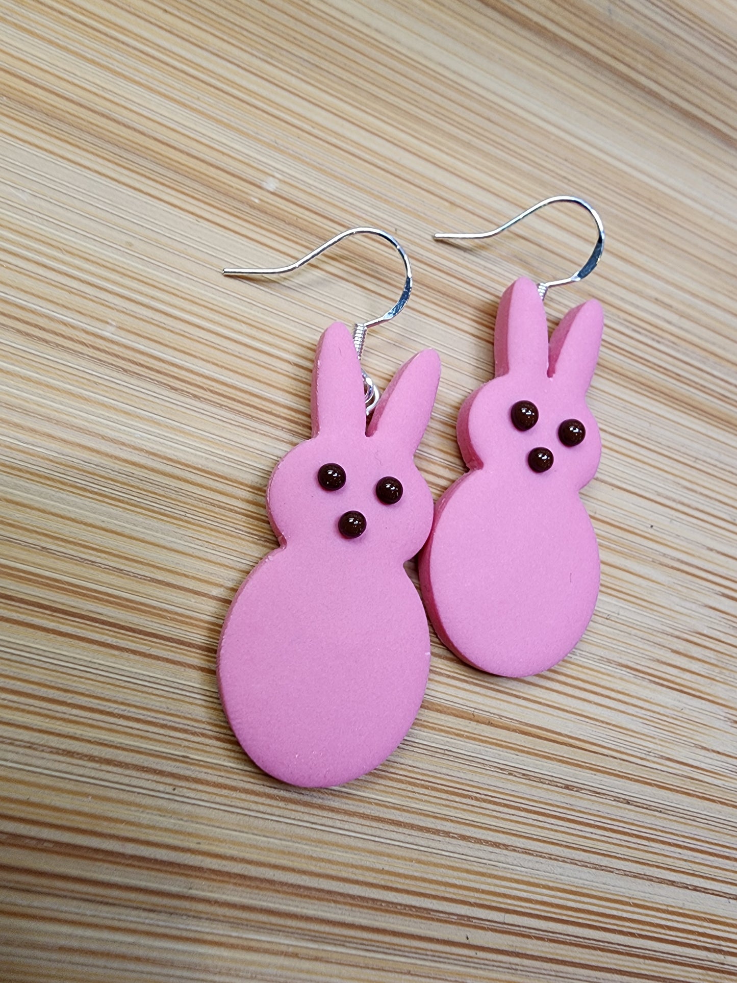 Pink Bunny Easter Earrings