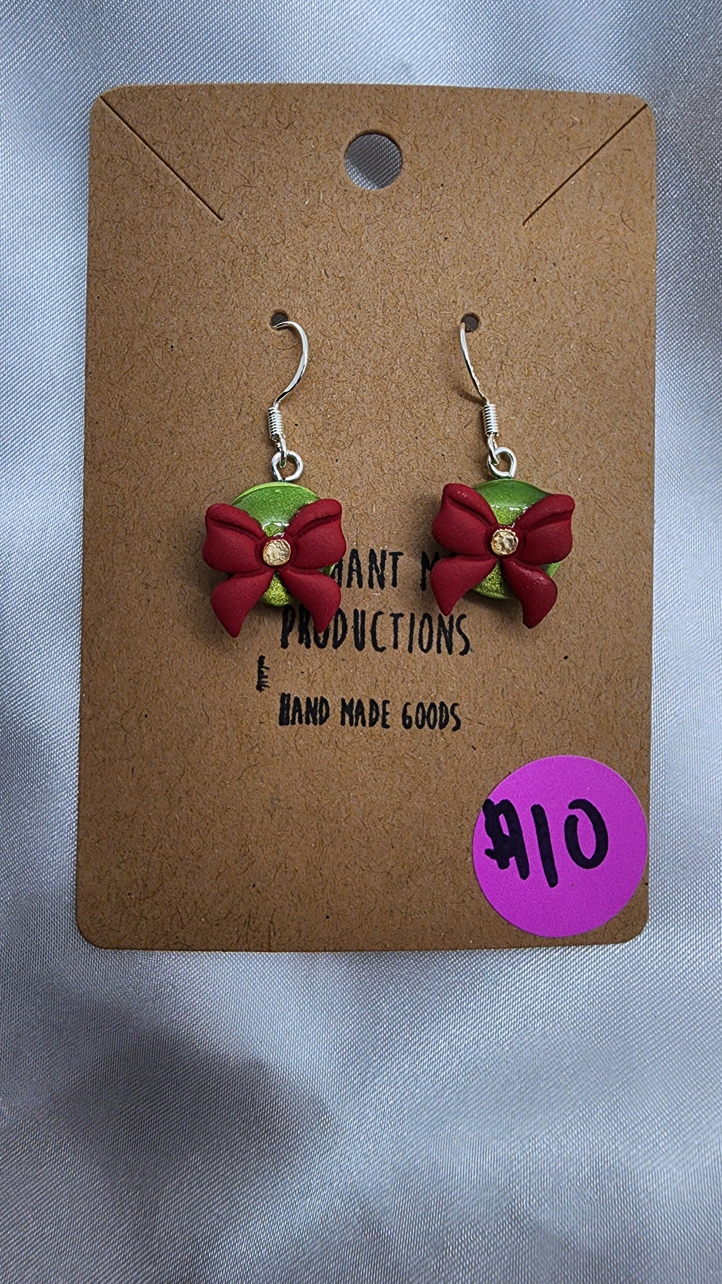 Red Ribbon Present Earrings
