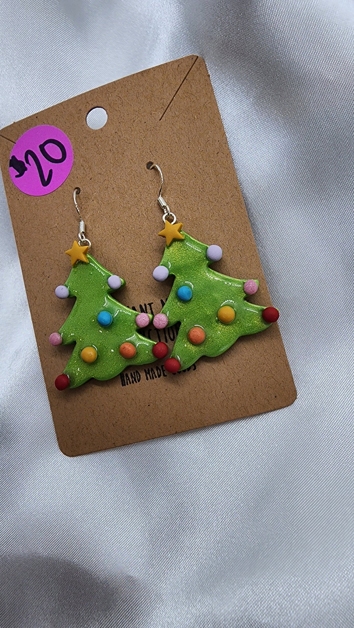 Christmas Tree Clay Earrings