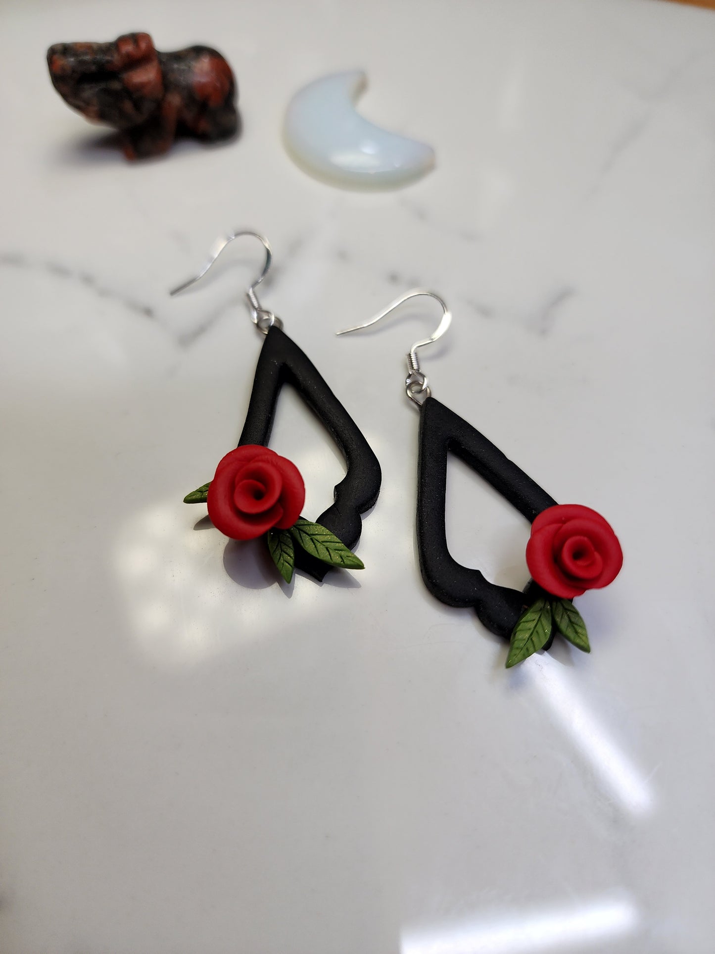 Red Rose Handmade Earrings