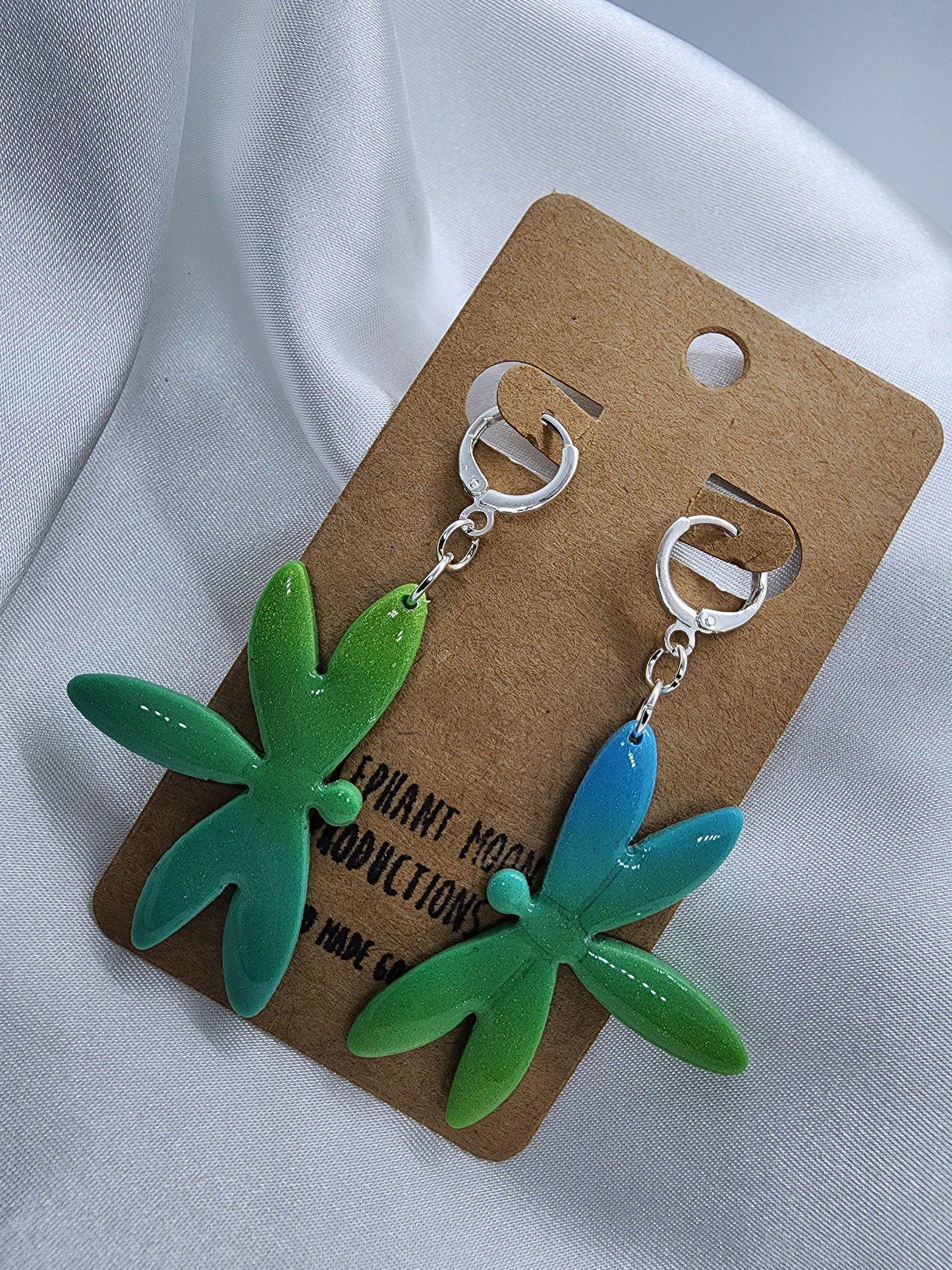 Dragonfly Polymer Clay Leverback Earrings