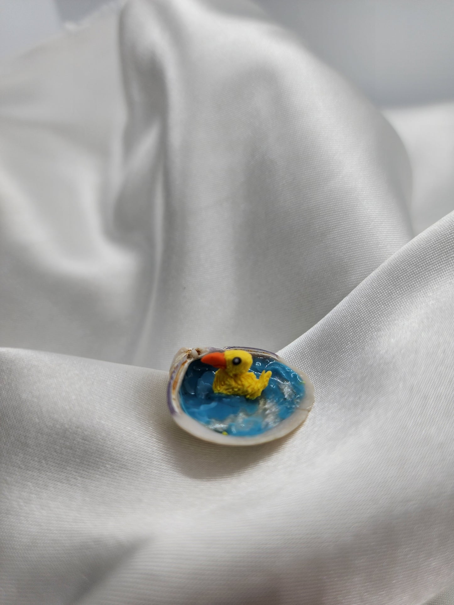 Ugly Duckling inside a Seashell Tiny Sculpture