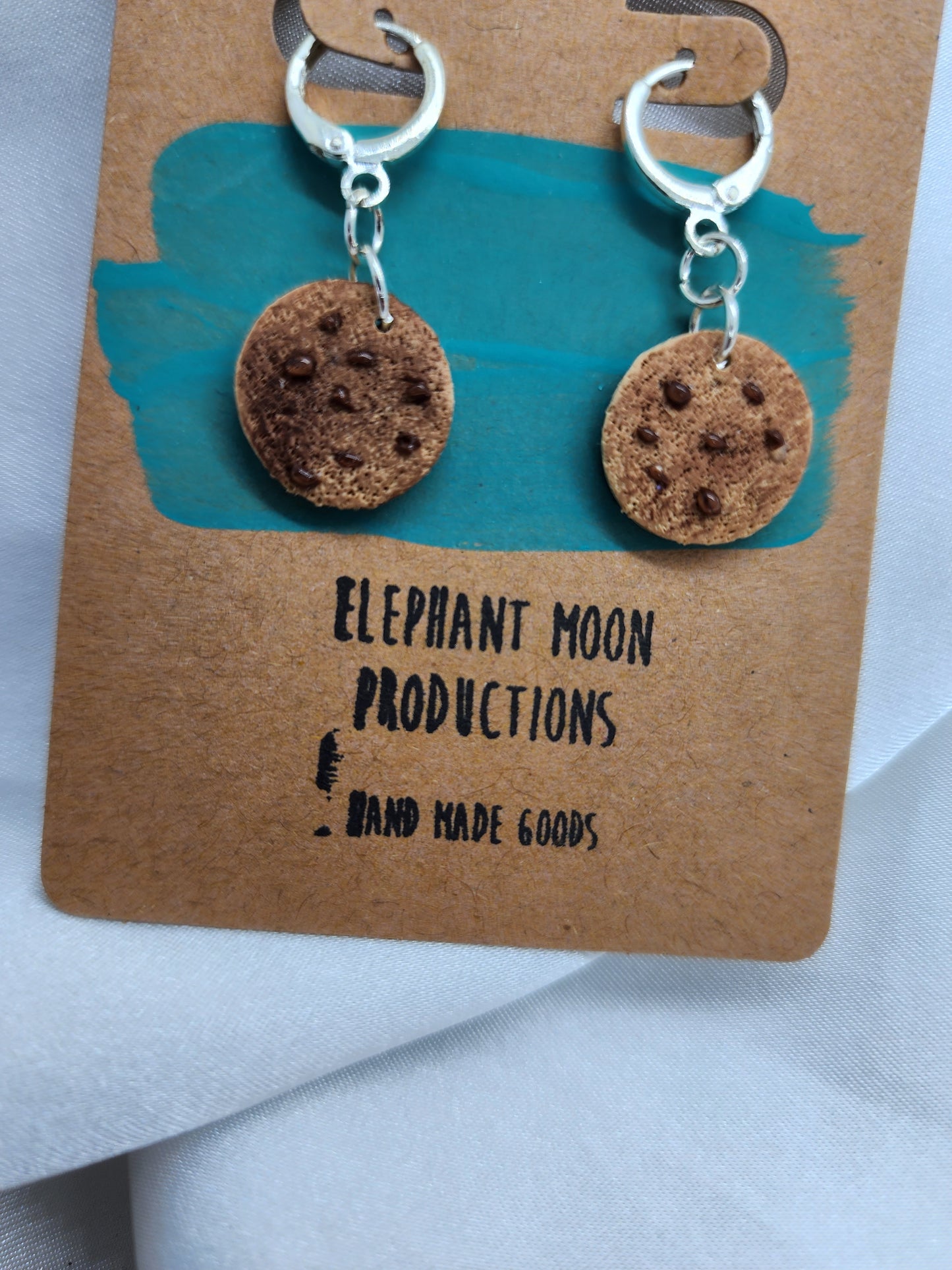 Chocolate Chip Cookie Leverback Earrings