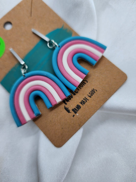 Trans Pride Rainbow Hypoallergenic Earrings