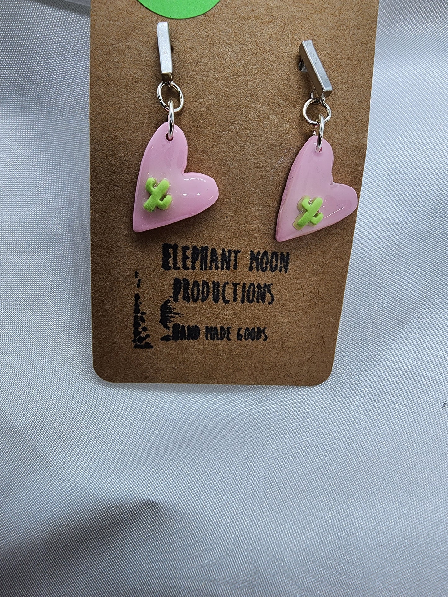 Cactus Heart Stud Hypoallergenic Earrings