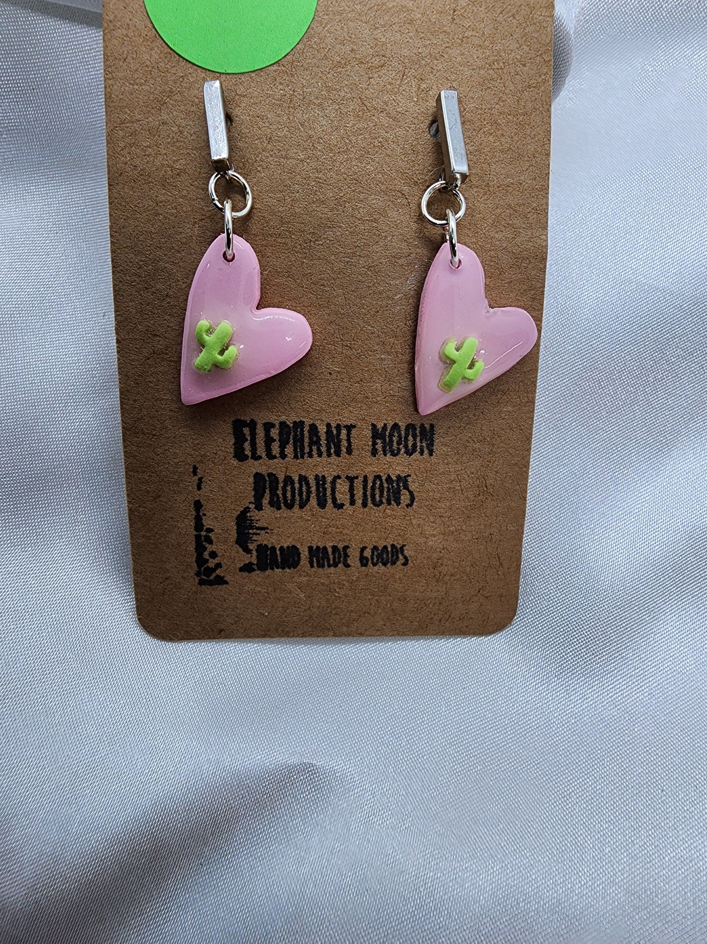 Cactus Heart Stud Hypoallergenic Earrings
