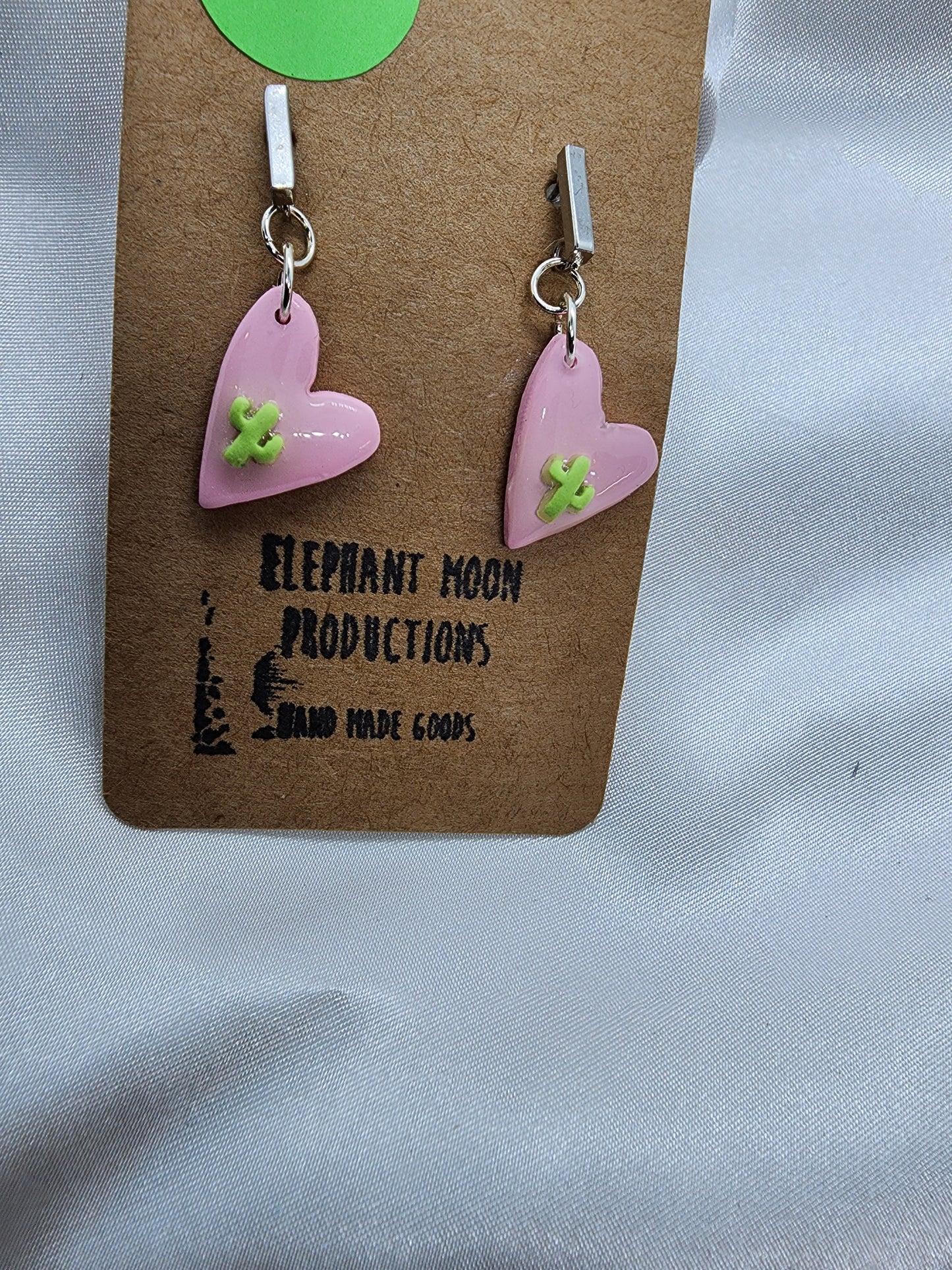 Cactus Heart Stud Hypoallergenic Earrings