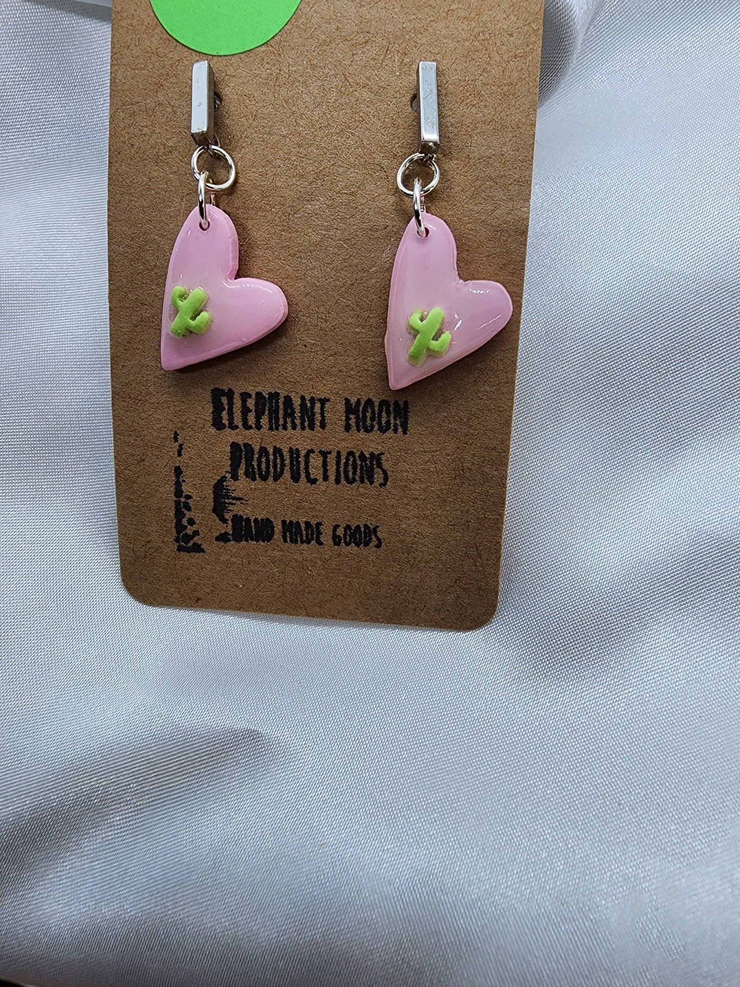 Cactus Heart Stud Hypoallergenic Earrings