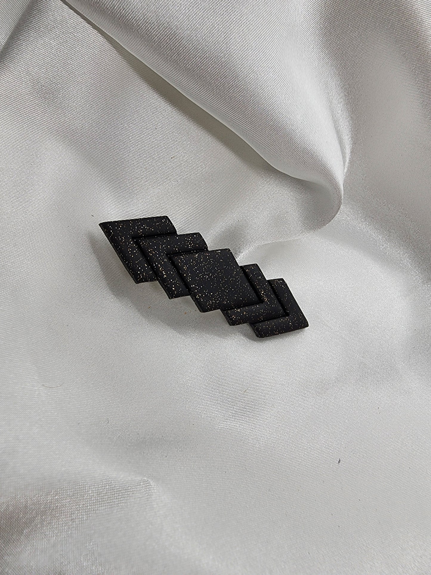 Black Glittery Clay Hair Clip