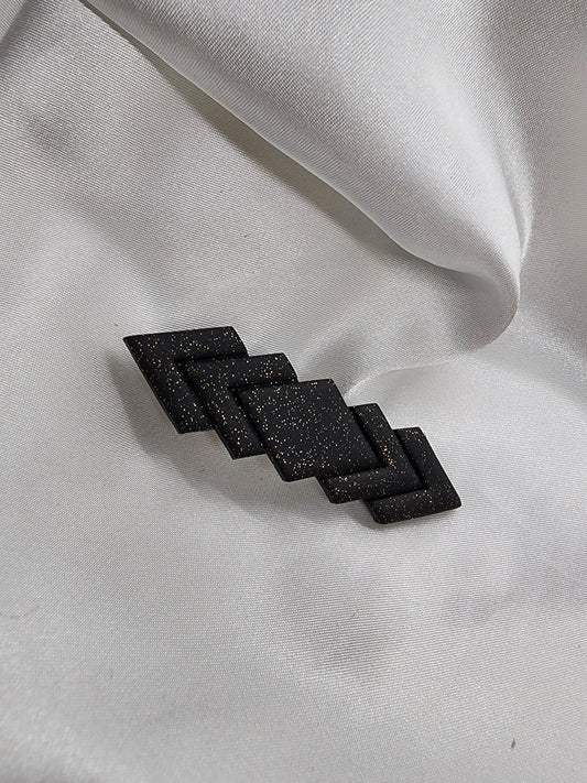 Black Glittery Clay Hair Clip