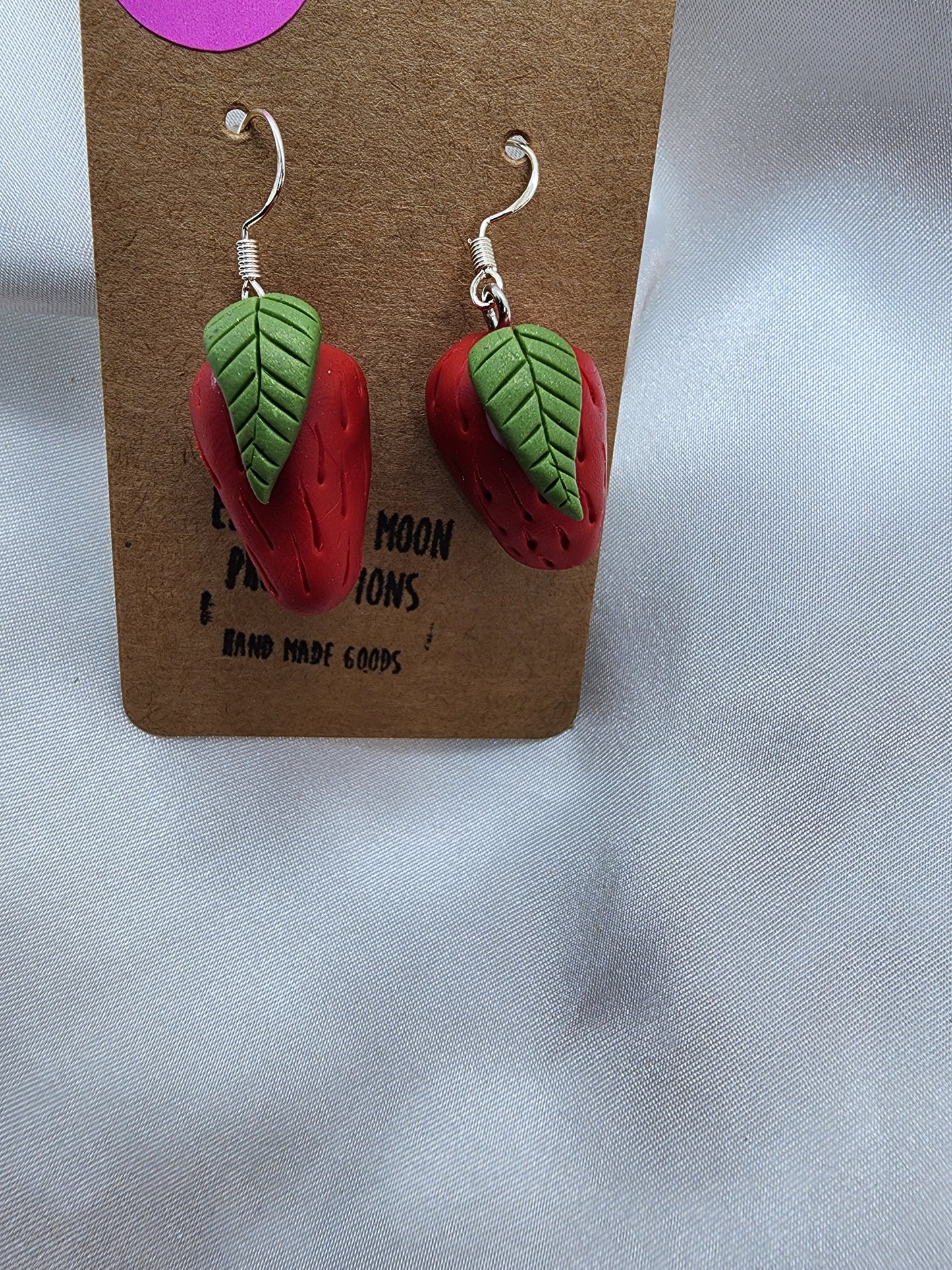Strawberry Clay Earrings