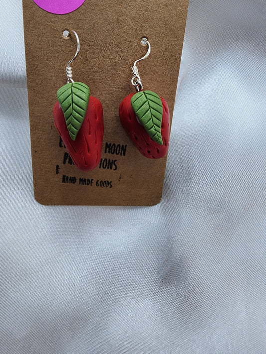 Strawberry Clay Earrings
