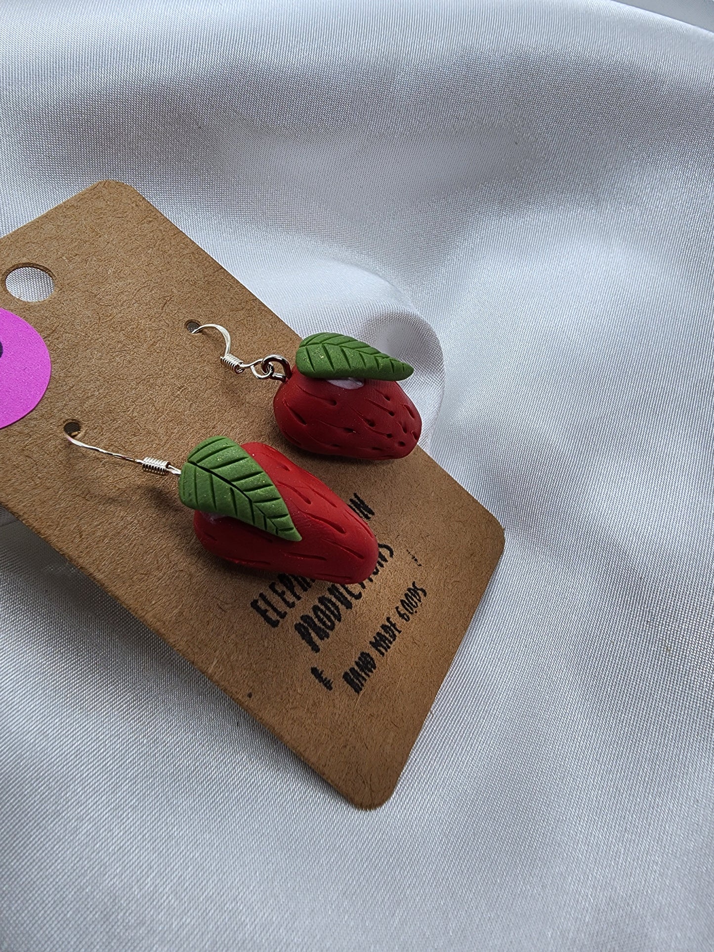 Strawberry Clay Earrings