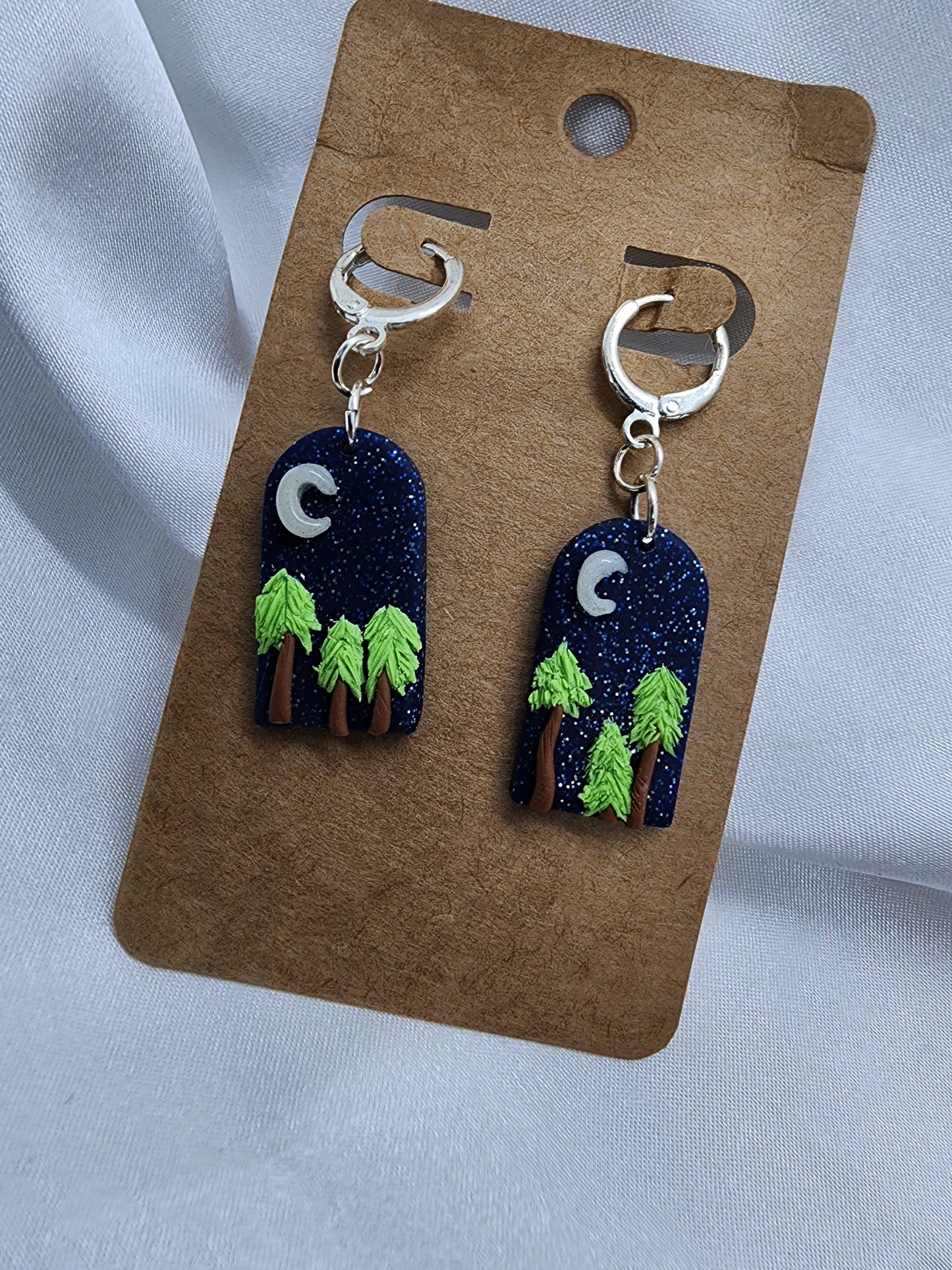 Crescent Moons in the Forrest Earrings