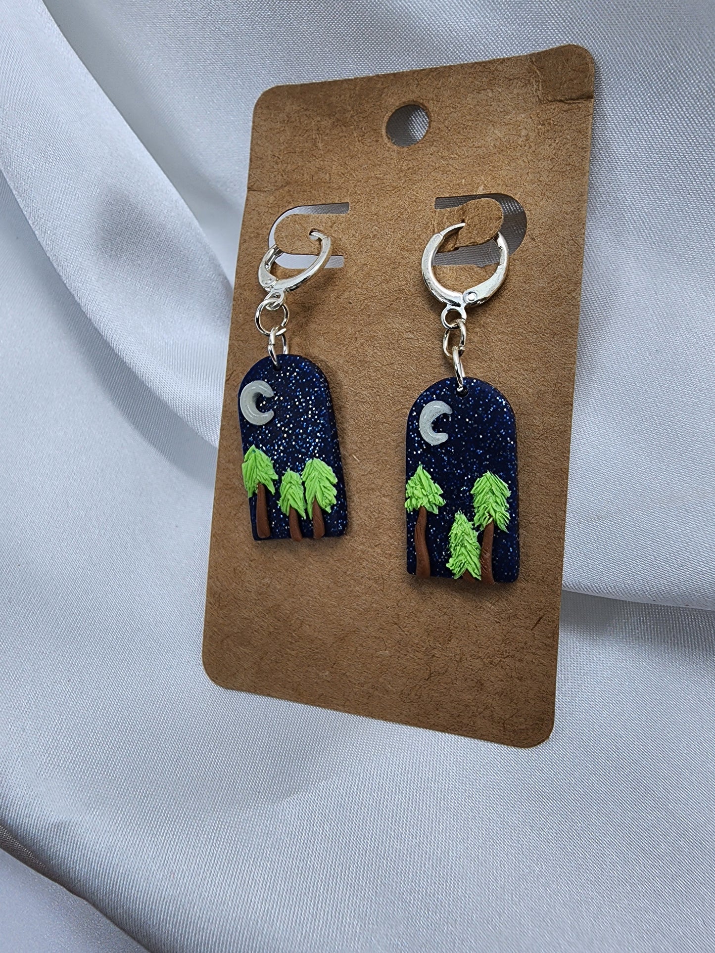 Crescent Moons in the Forrest Earrings