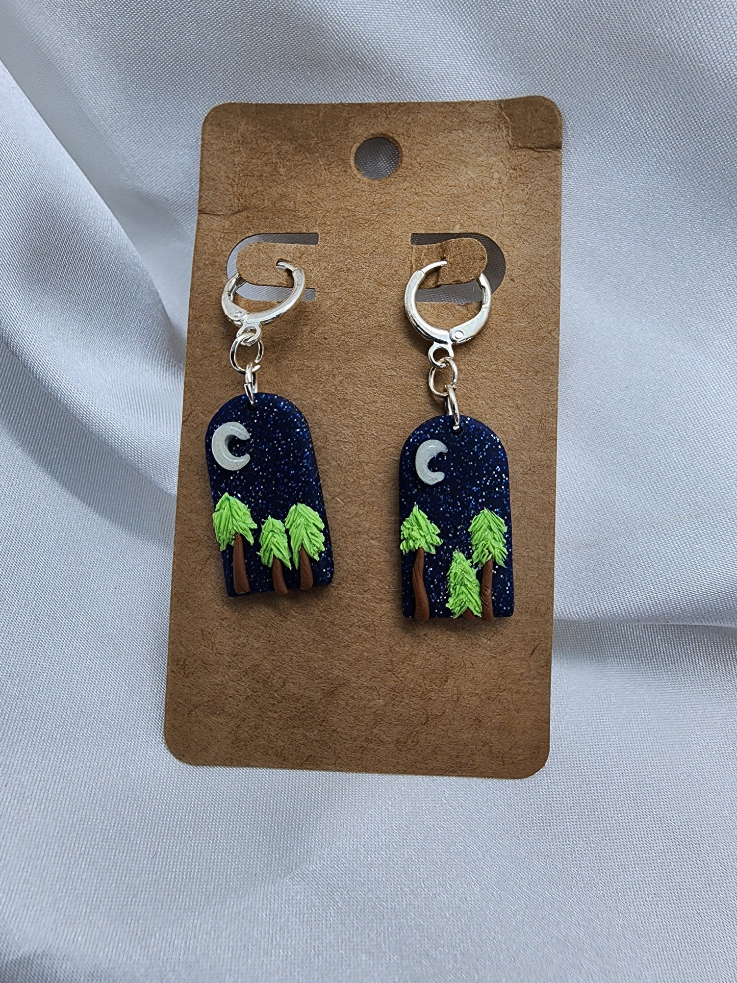 Crescent Moons in the Forrest Earrings