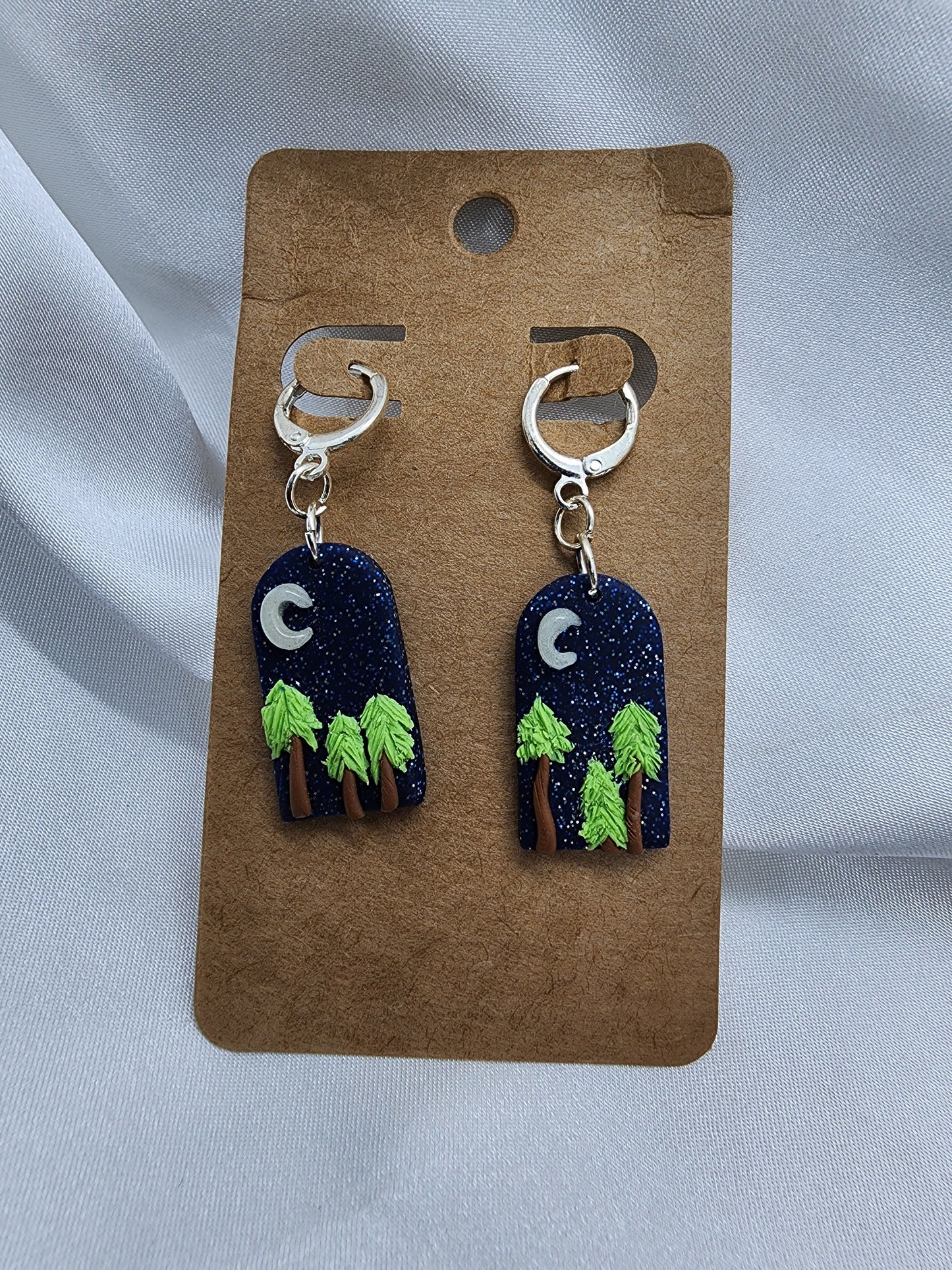 Crescent Moons in the Forrest Earrings