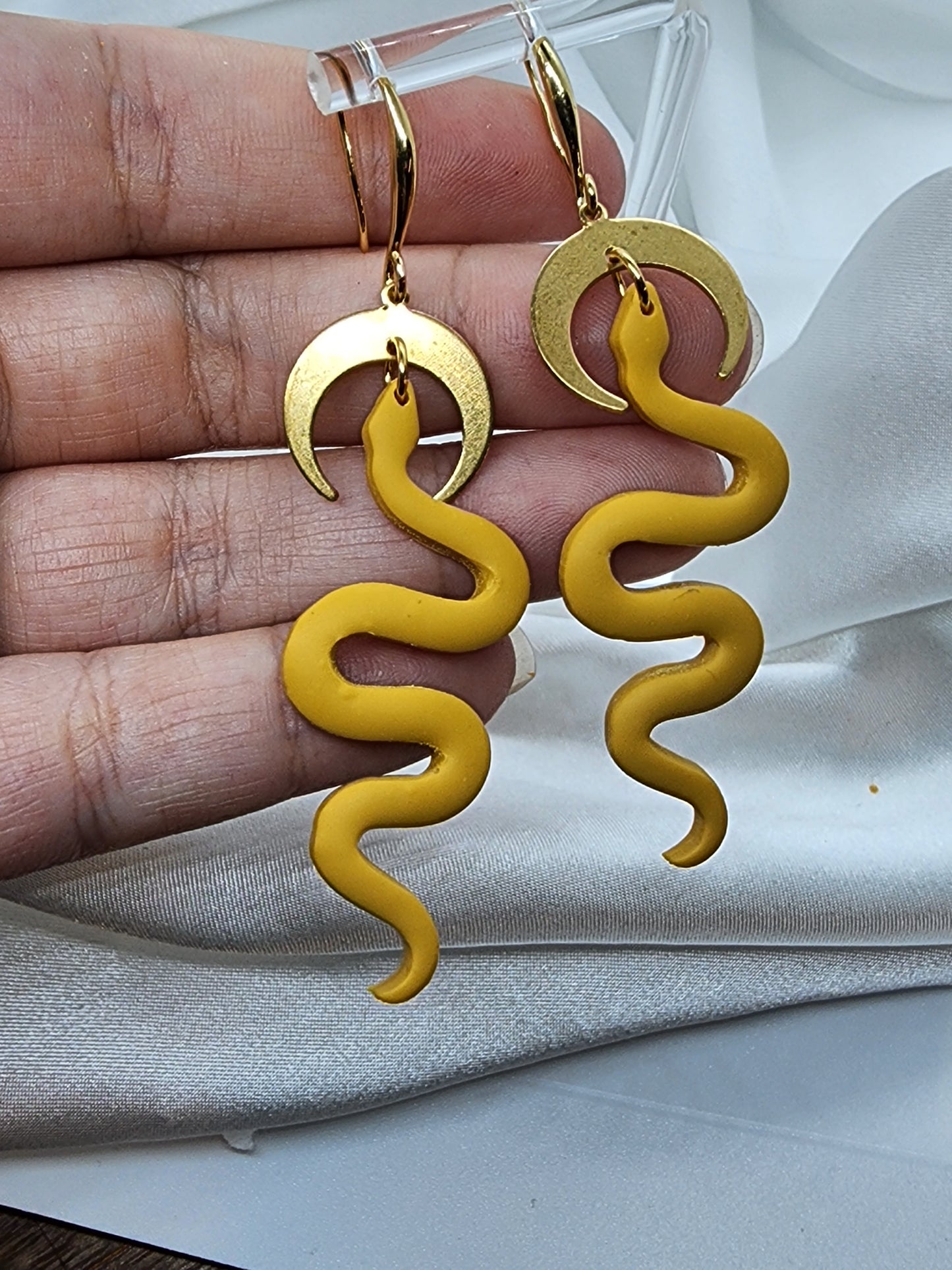 Moon Snake Earrings