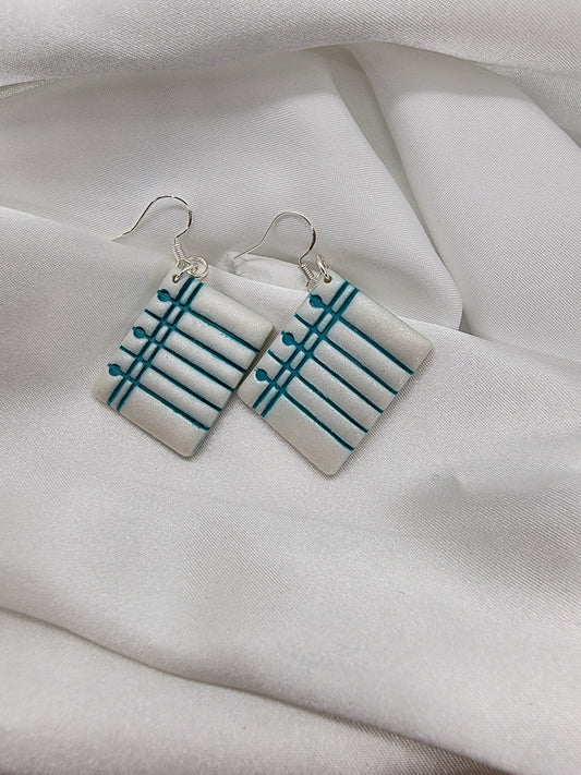 Notebook Paper Silver Earrings