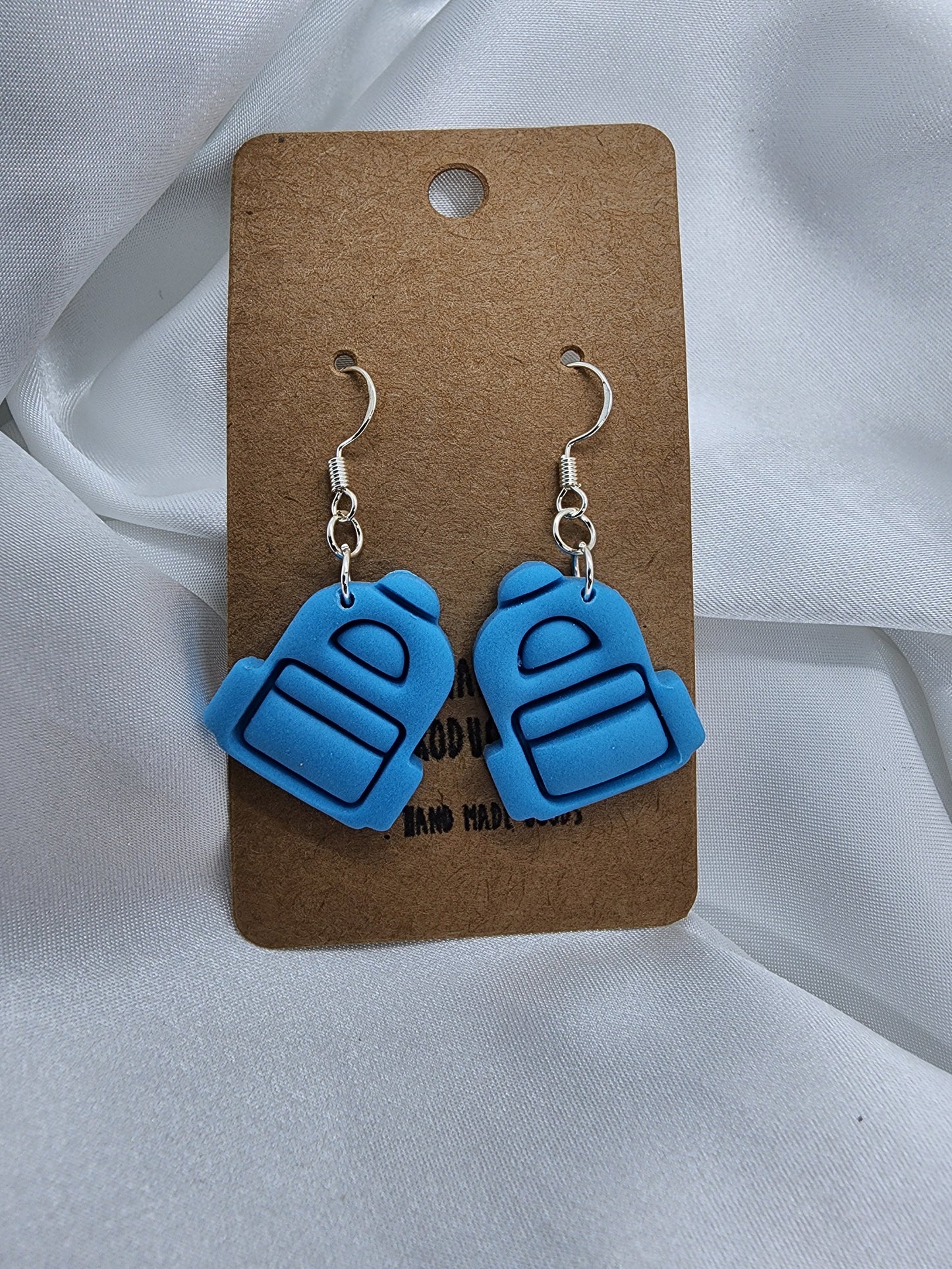 Little Blue Backpack Earrings