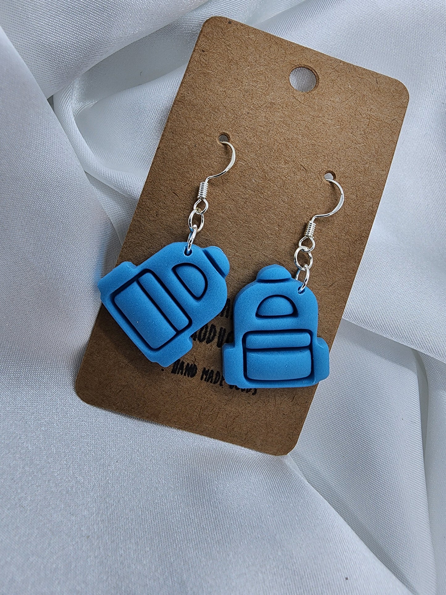 Little Blue Backpack Earrings