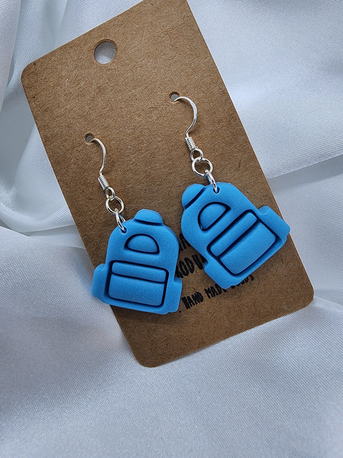 Little Blue Backpack Earrings