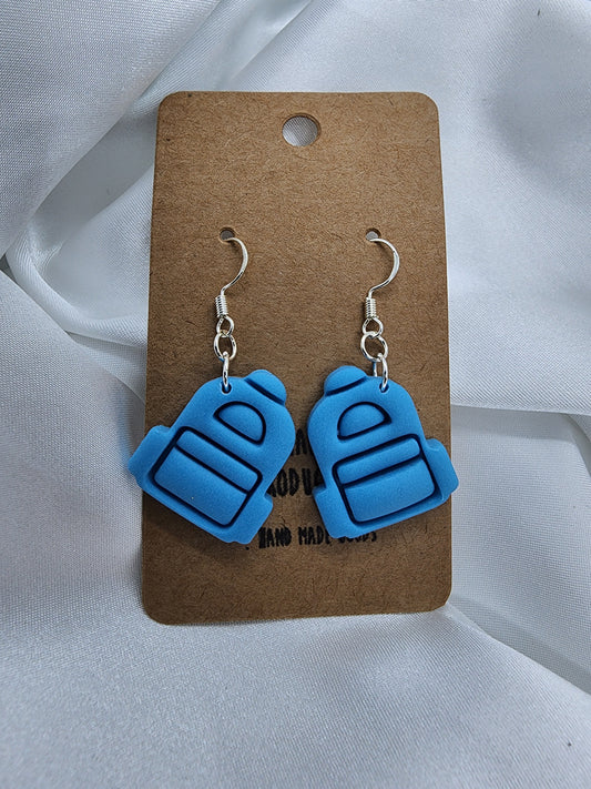 Little Blue Backpack Earrings