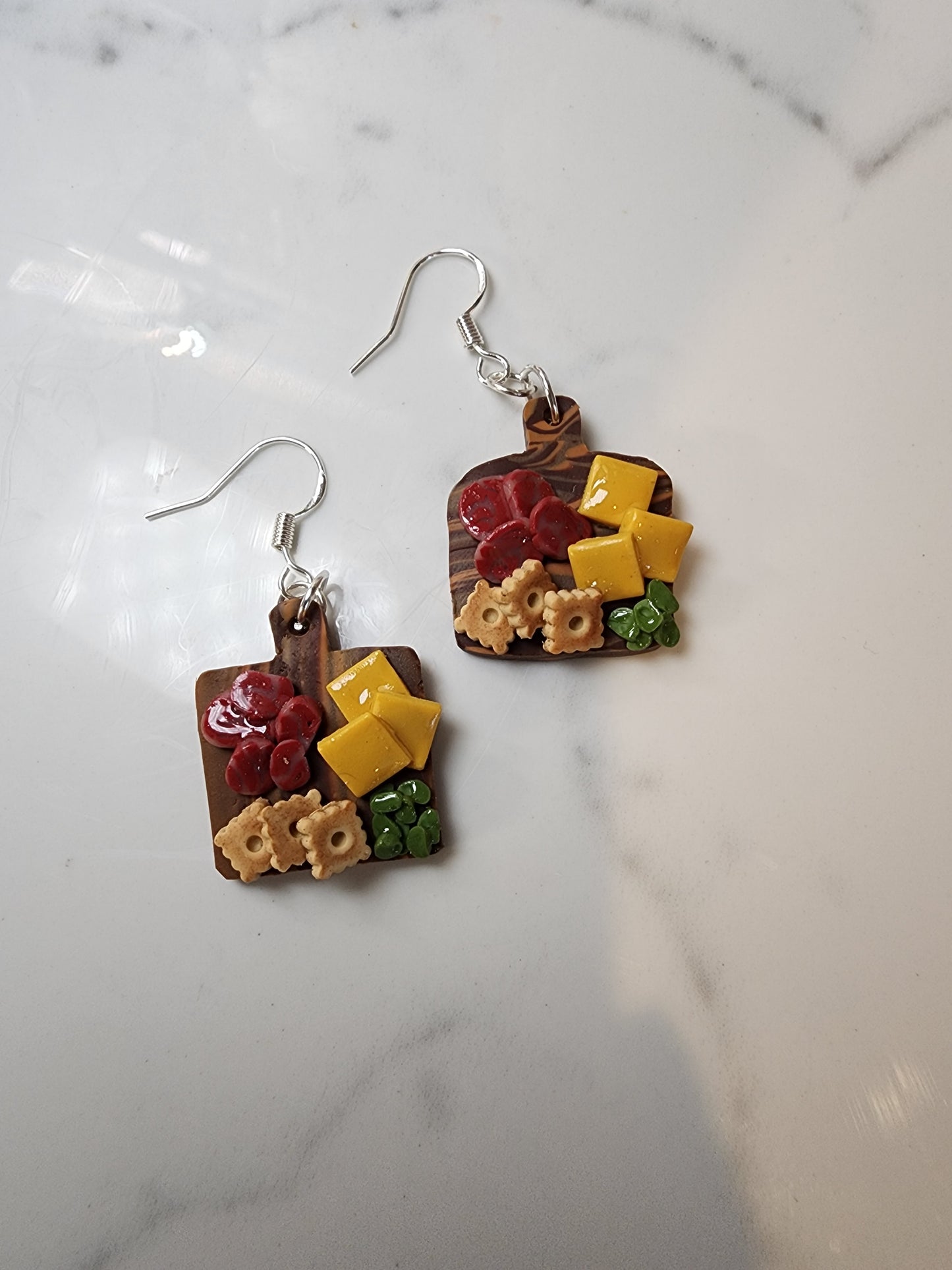 Charcuterie Board Earrings Handmade Polymer Clay