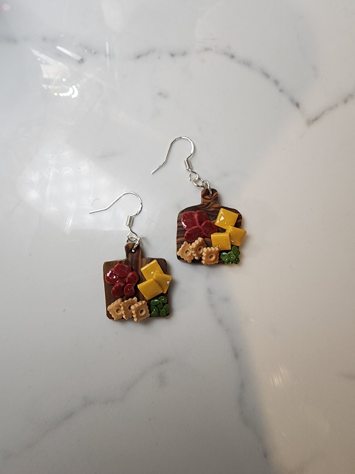 Charcuterie Board Earrings Handmade Polymer Clay