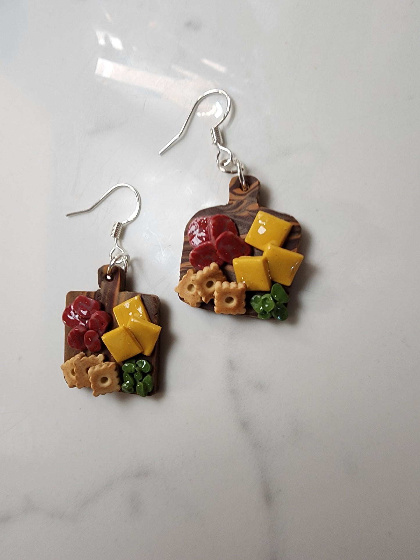 Charcuterie Board Earrings Handmade Polymer Clay