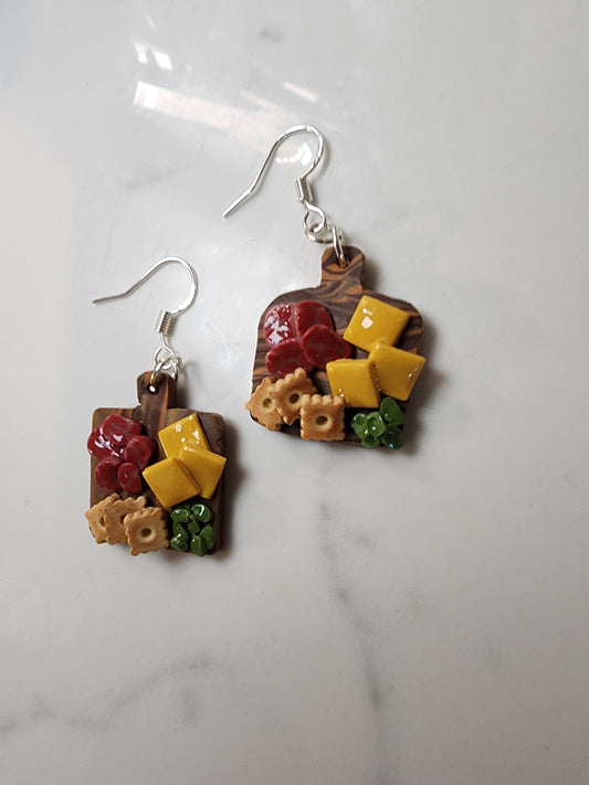 Charcuterie Board Earrings Handmade Polymer Clay