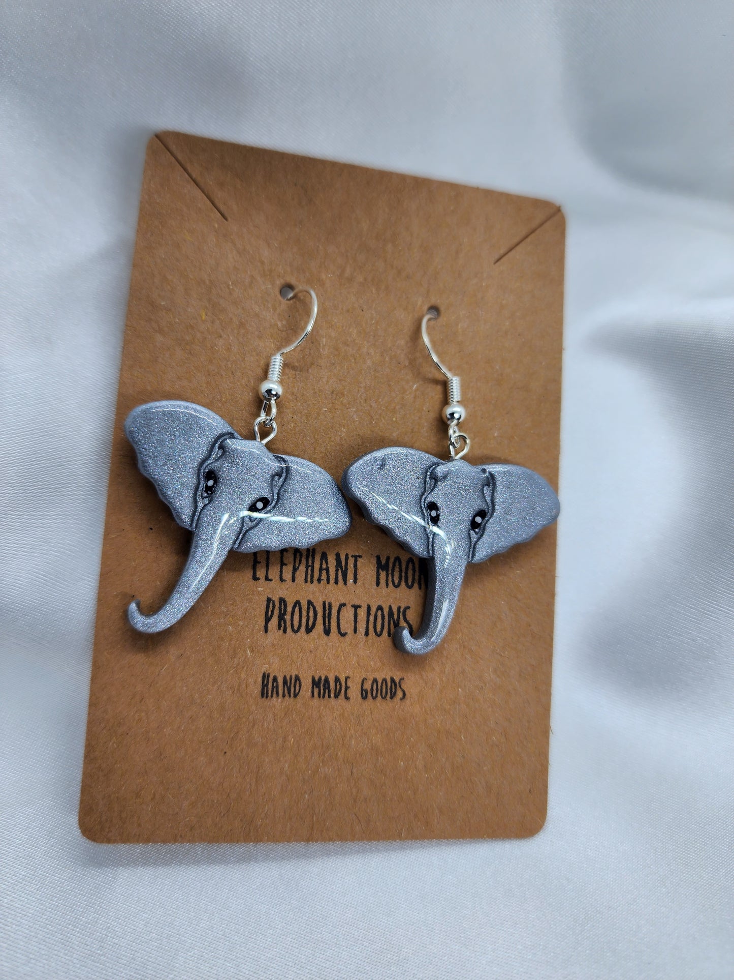 Elephant Clay Earrings Handmade