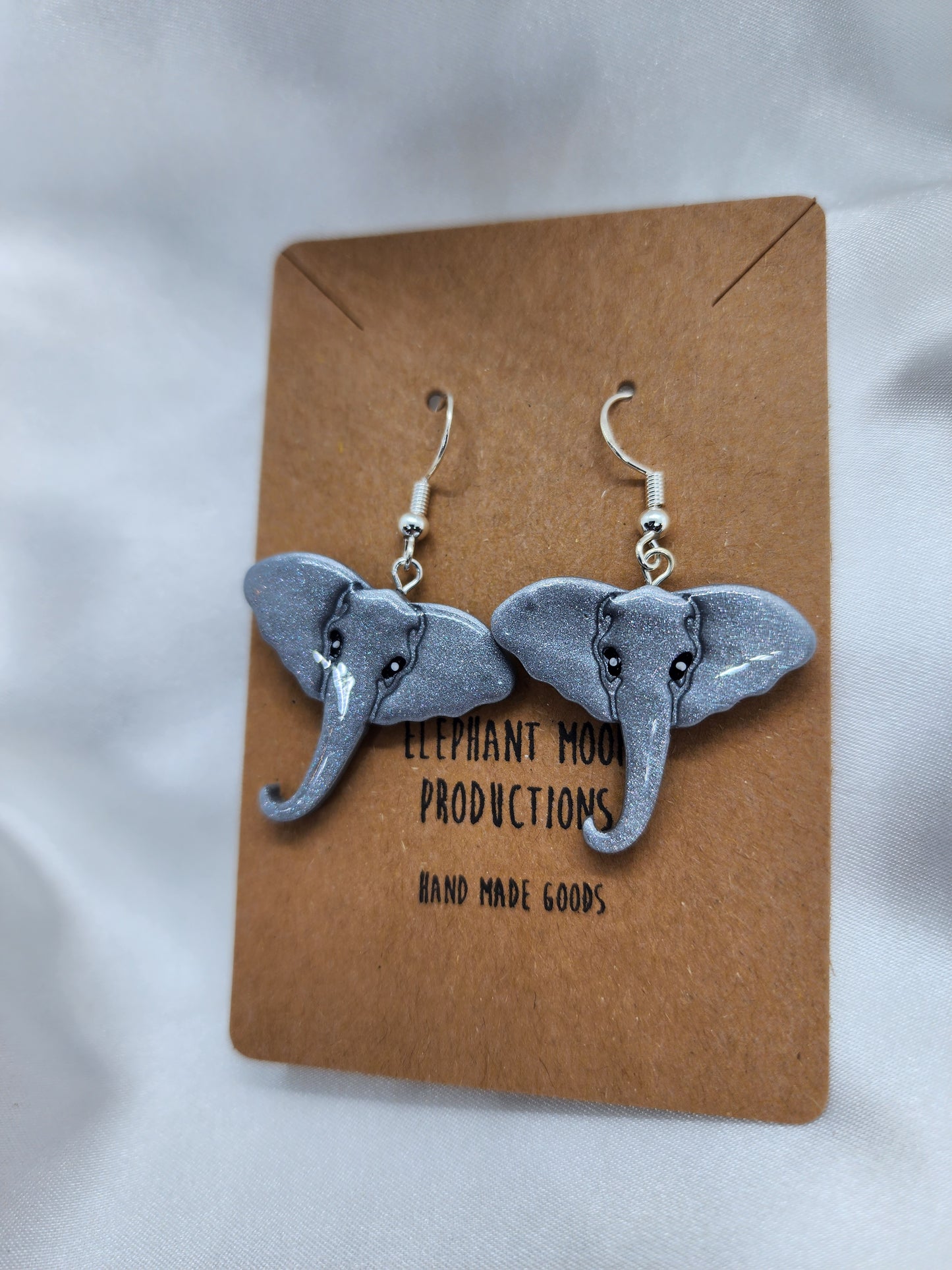 Elephant Clay Earrings Handmade