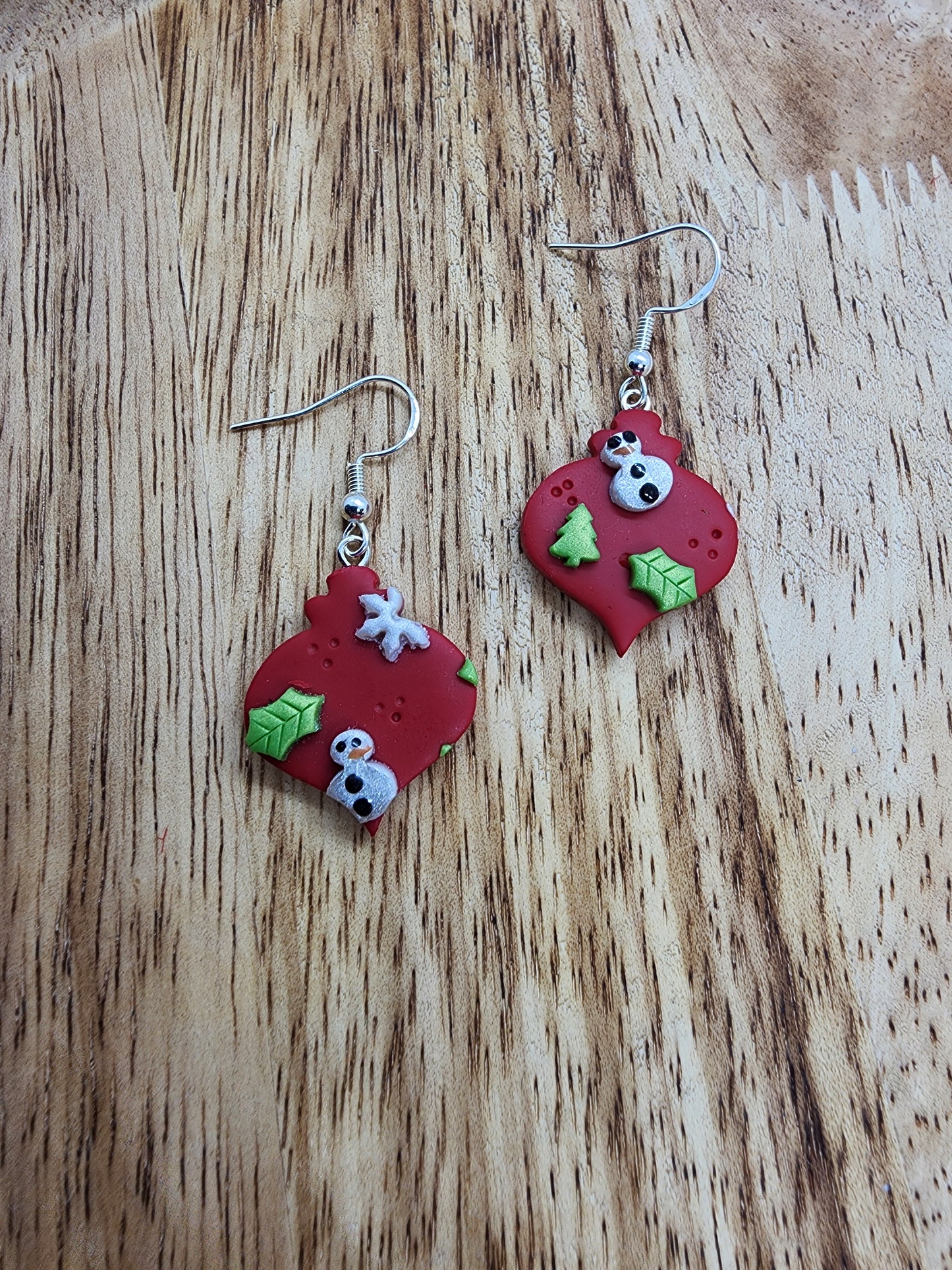 Ornament Snowman Earrings