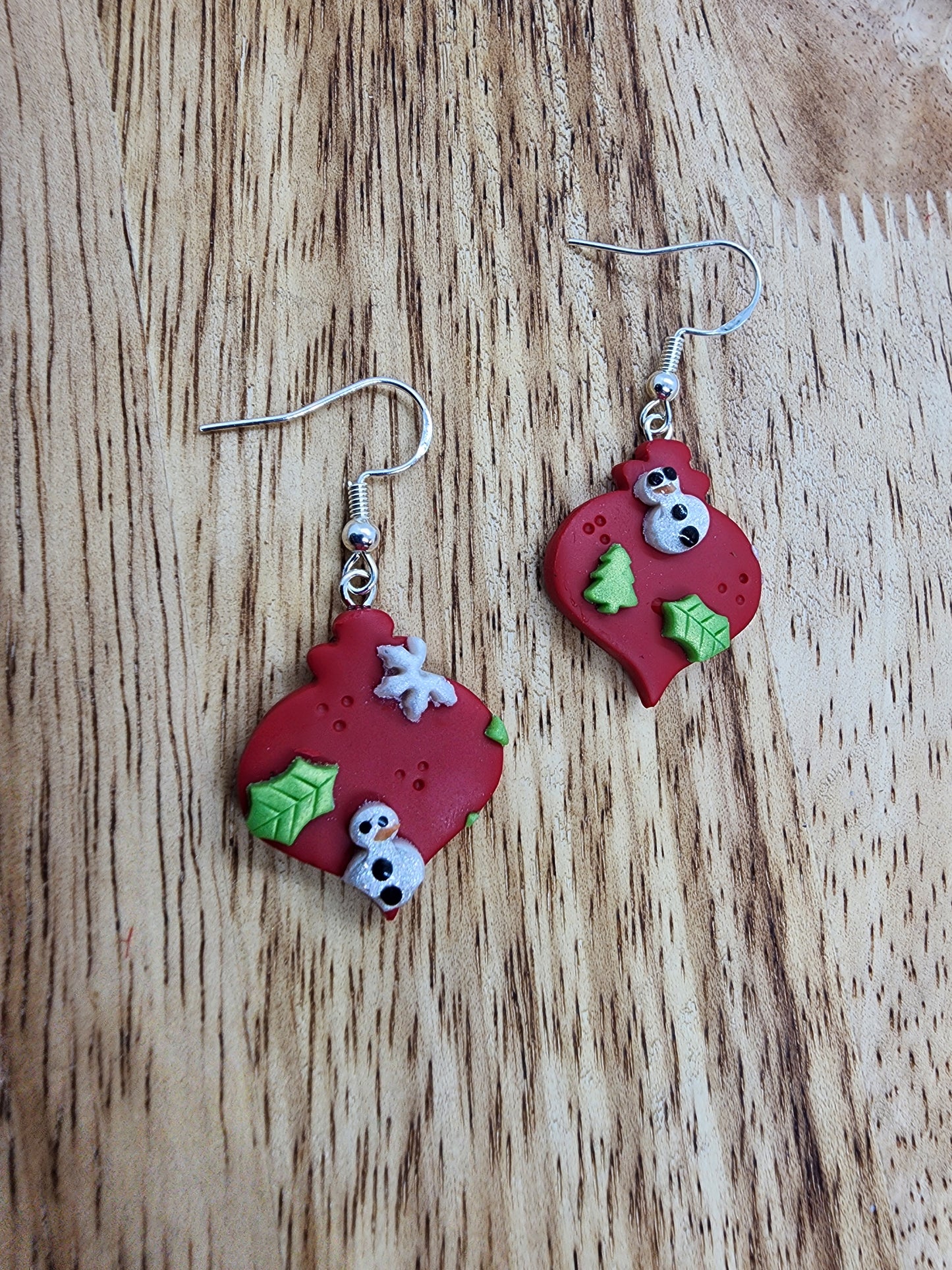 Ornament Snowman Earrings