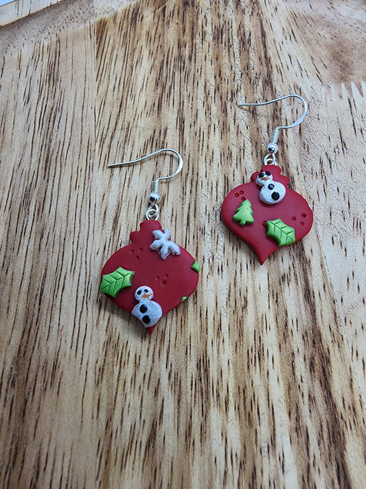 Ornament Snowman Earrings