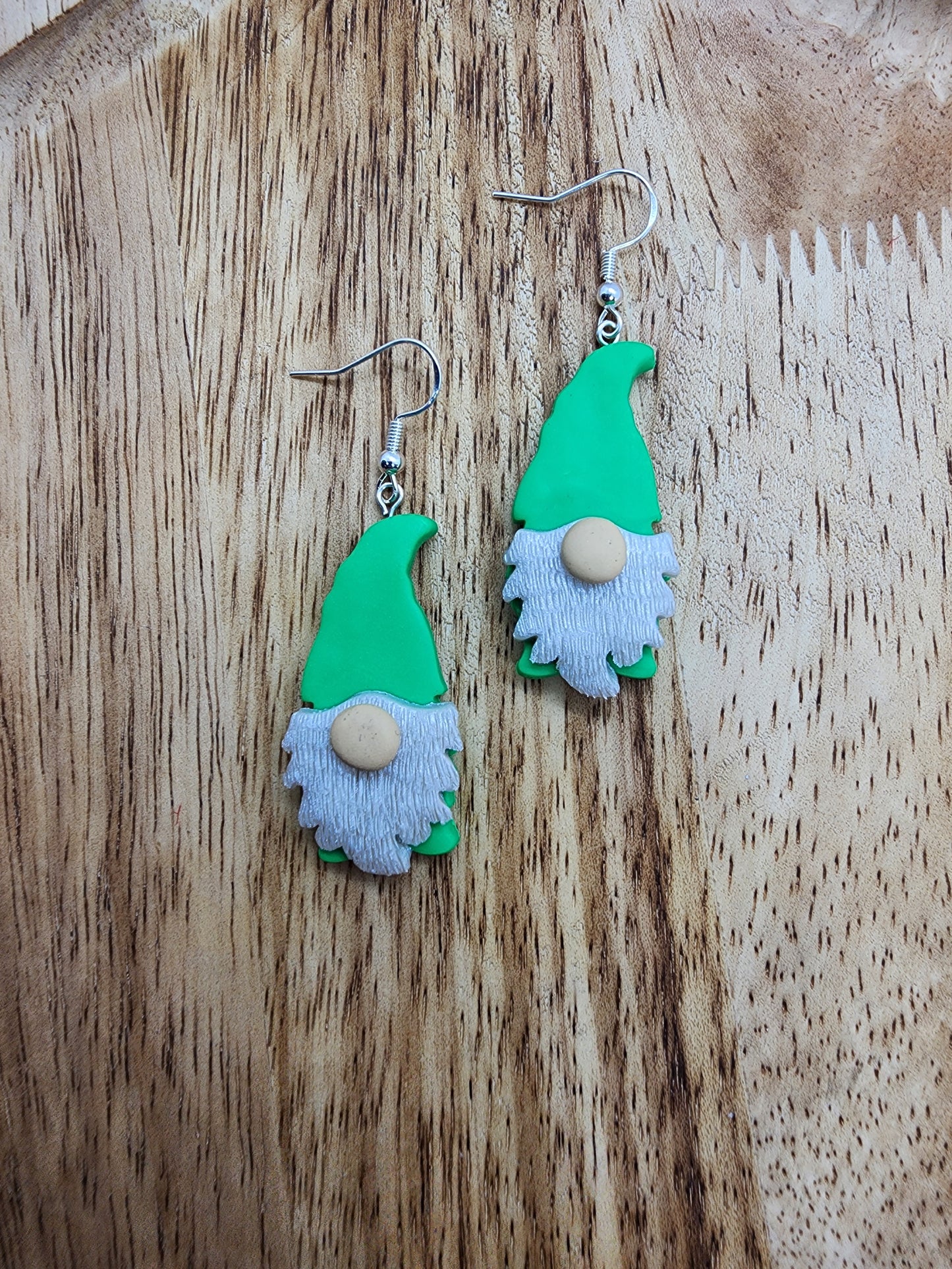 Green Gnome Christmas Earrings