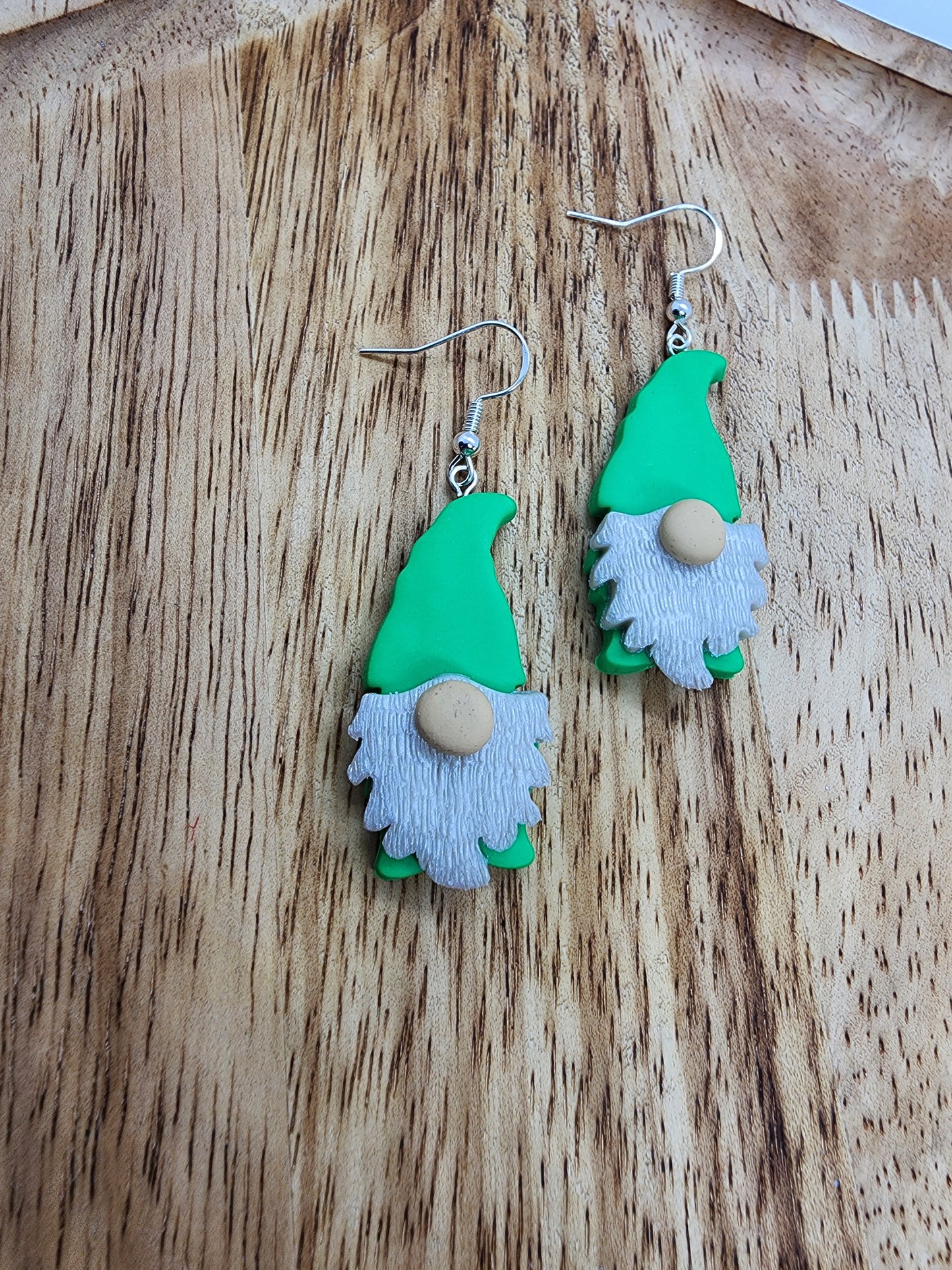 Green Gnome Christmas Earrings