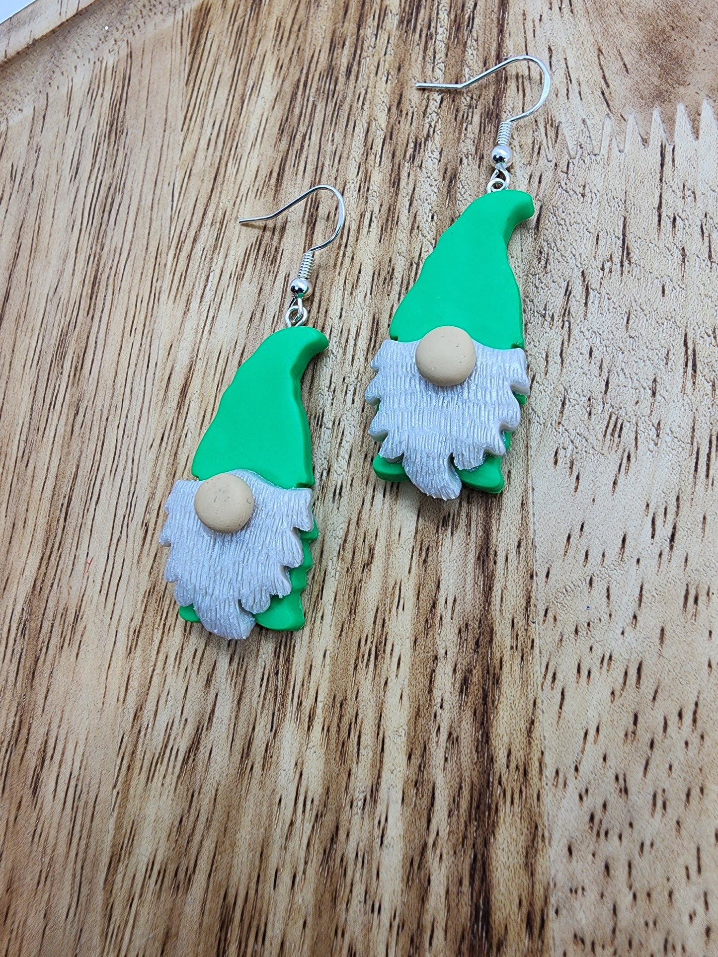 Green Gnome Christmas Earrings
