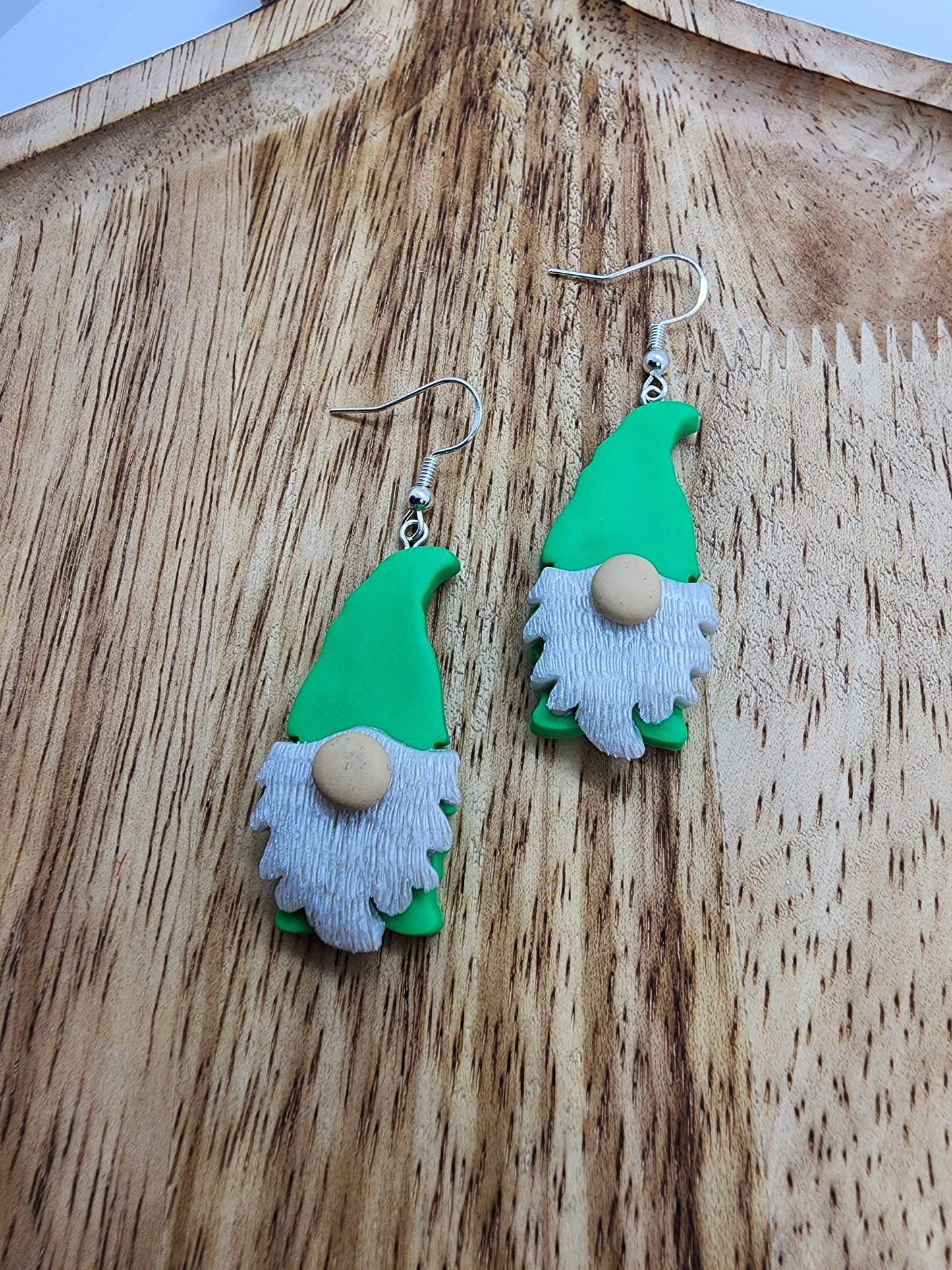 Green Gnome Christmas Earrings