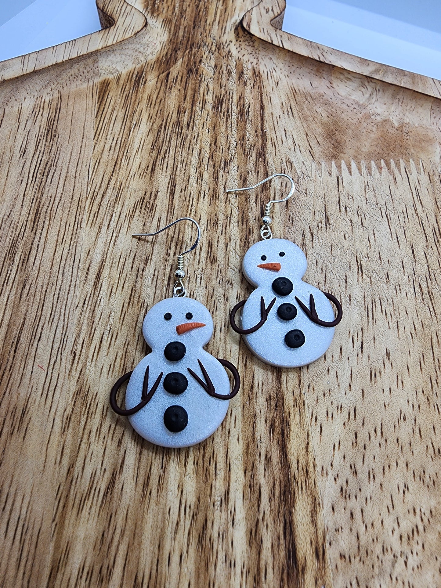 Peace Up Snowman Earrings