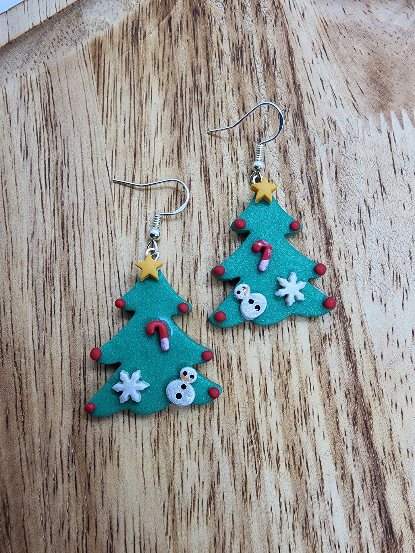 Christmas Tree Clay Earrings