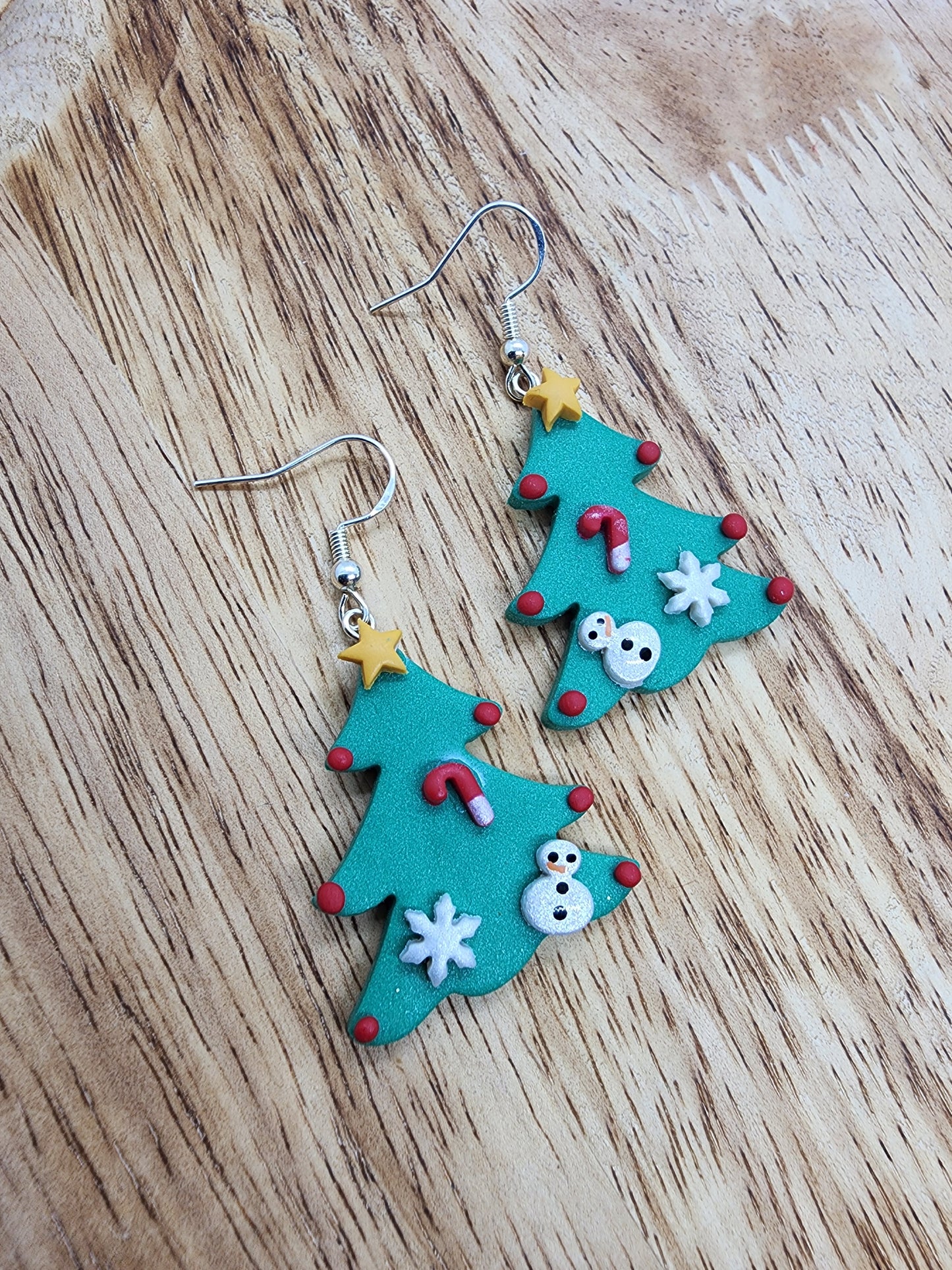 Christmas Tree Clay Earrings
